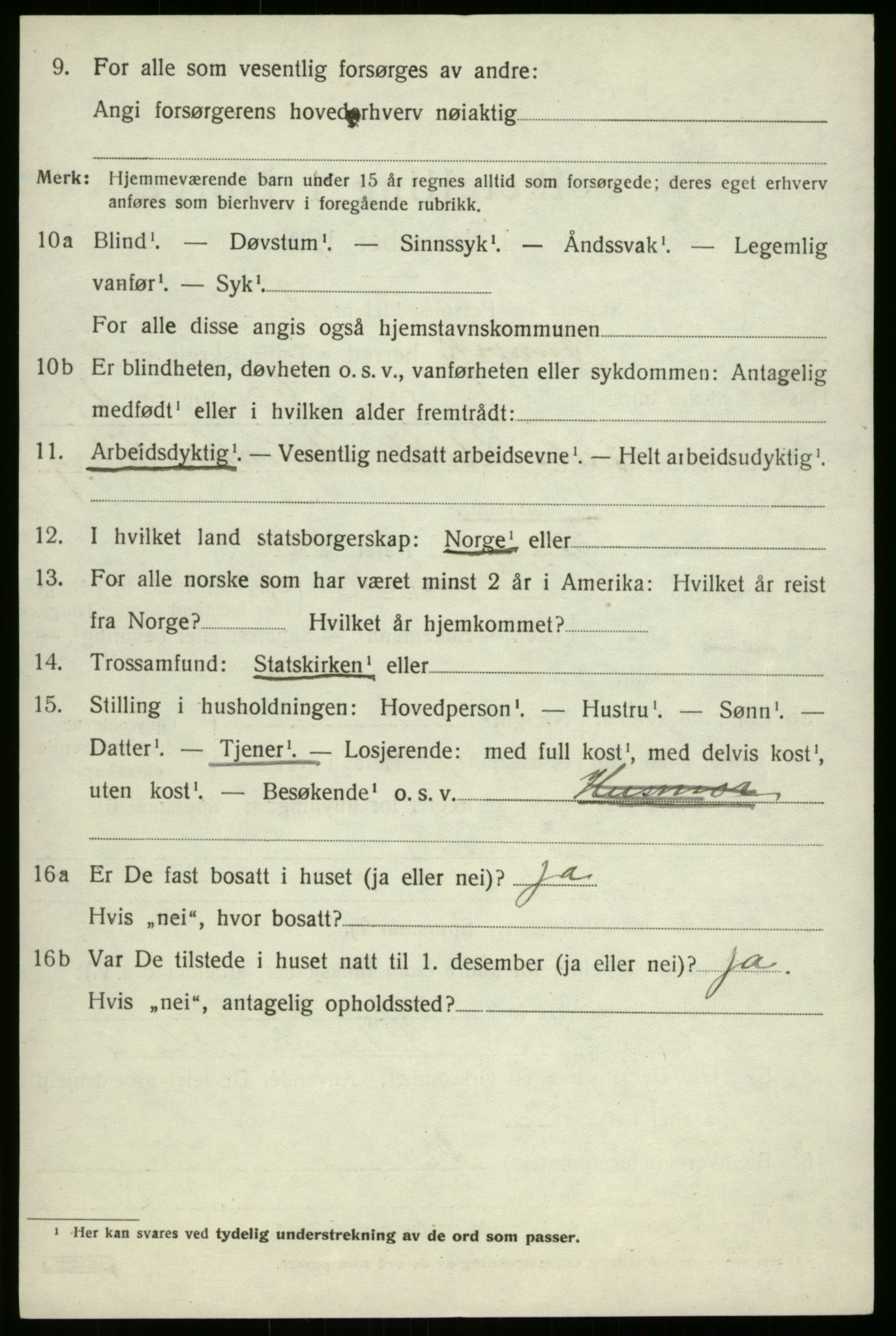 SAB, 1920 census for Innvik, 1920, p. 2732