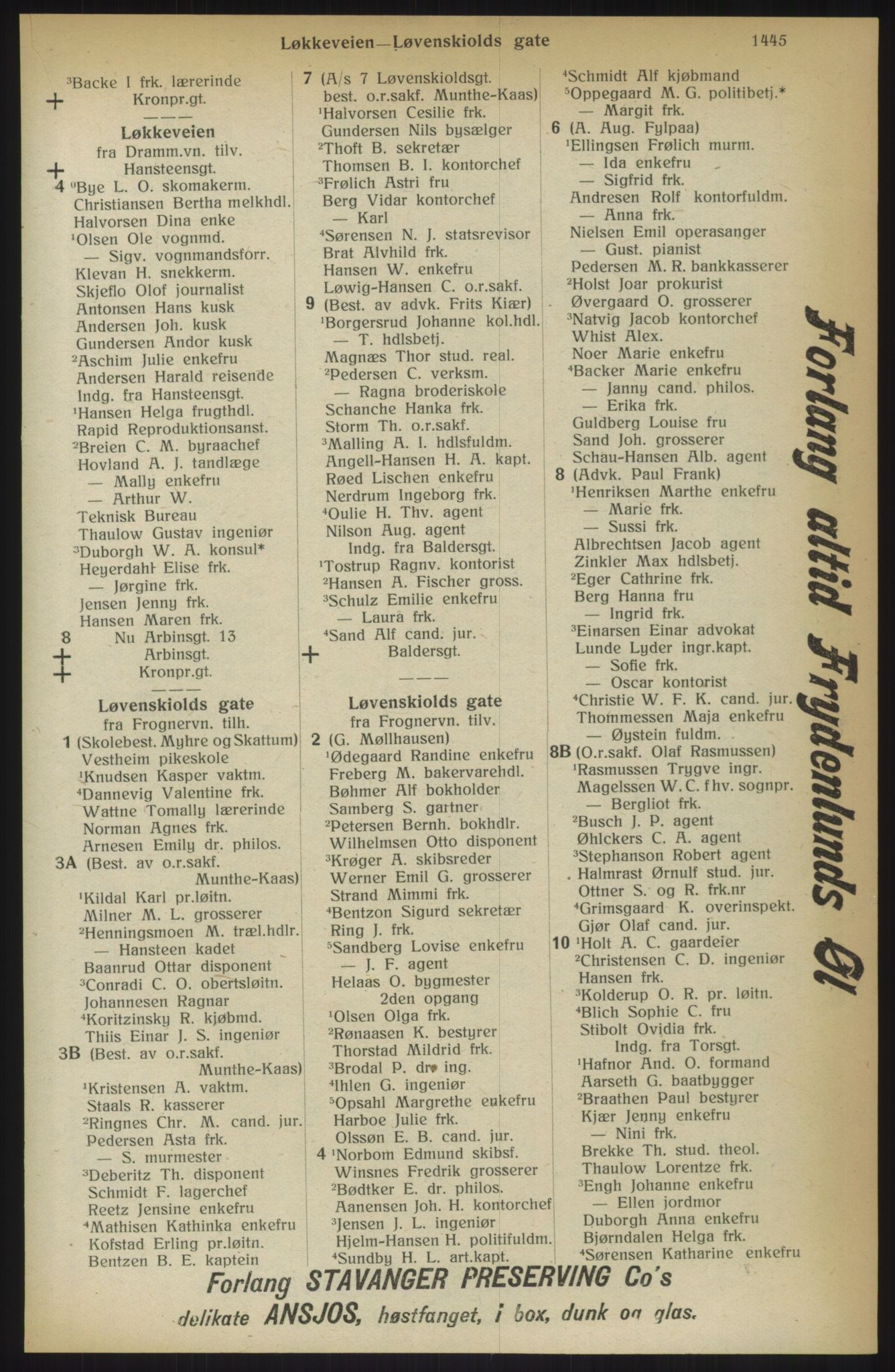 Kristiania/Oslo adressebok, PUBL/-, 1914, p. 1445