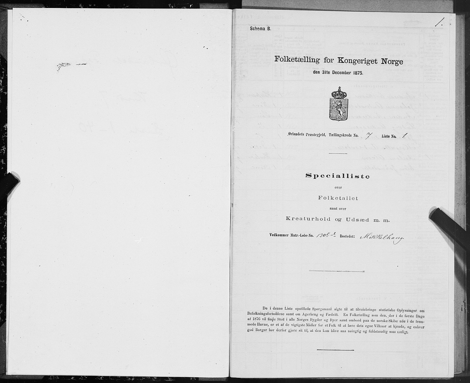 SAT, 1875 census for 1621P Ørland, 1875, p. 4001