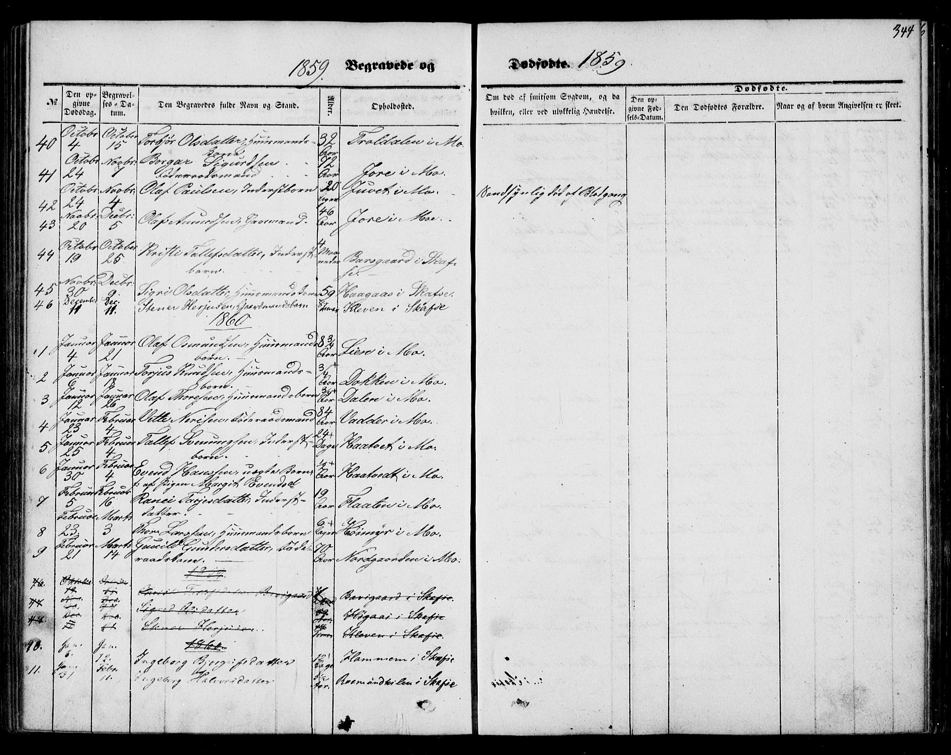 Mo kirkebøker, SAKO/A-286/F/Fa/L0005: Parish register (official) no. I 5, 1844-1864, p. 344