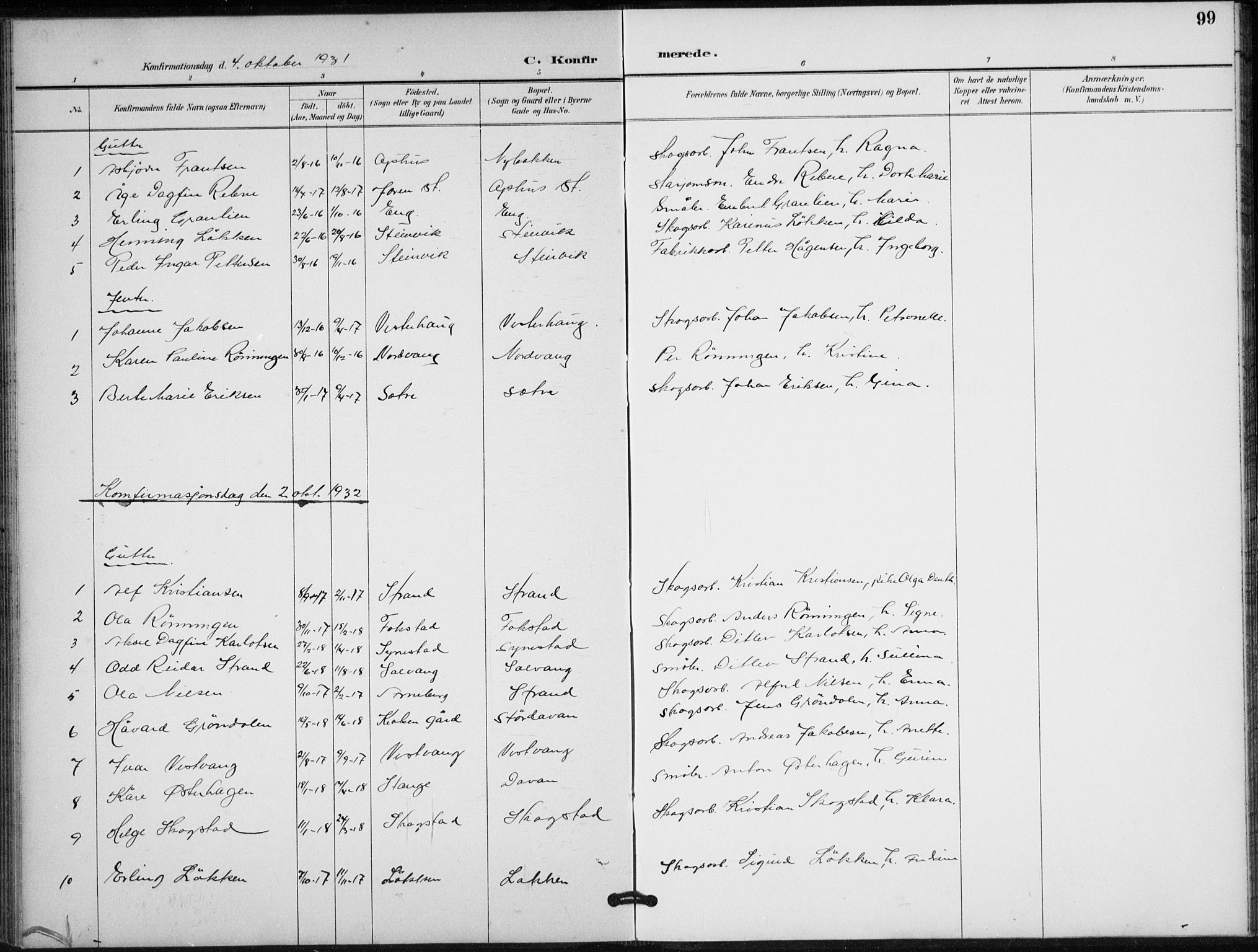 Stor-Elvdal prestekontor, AV/SAH-PREST-052/H/Ha/Hab/L0004: Parish register (copy) no. 4, 1895-1938, p. 99