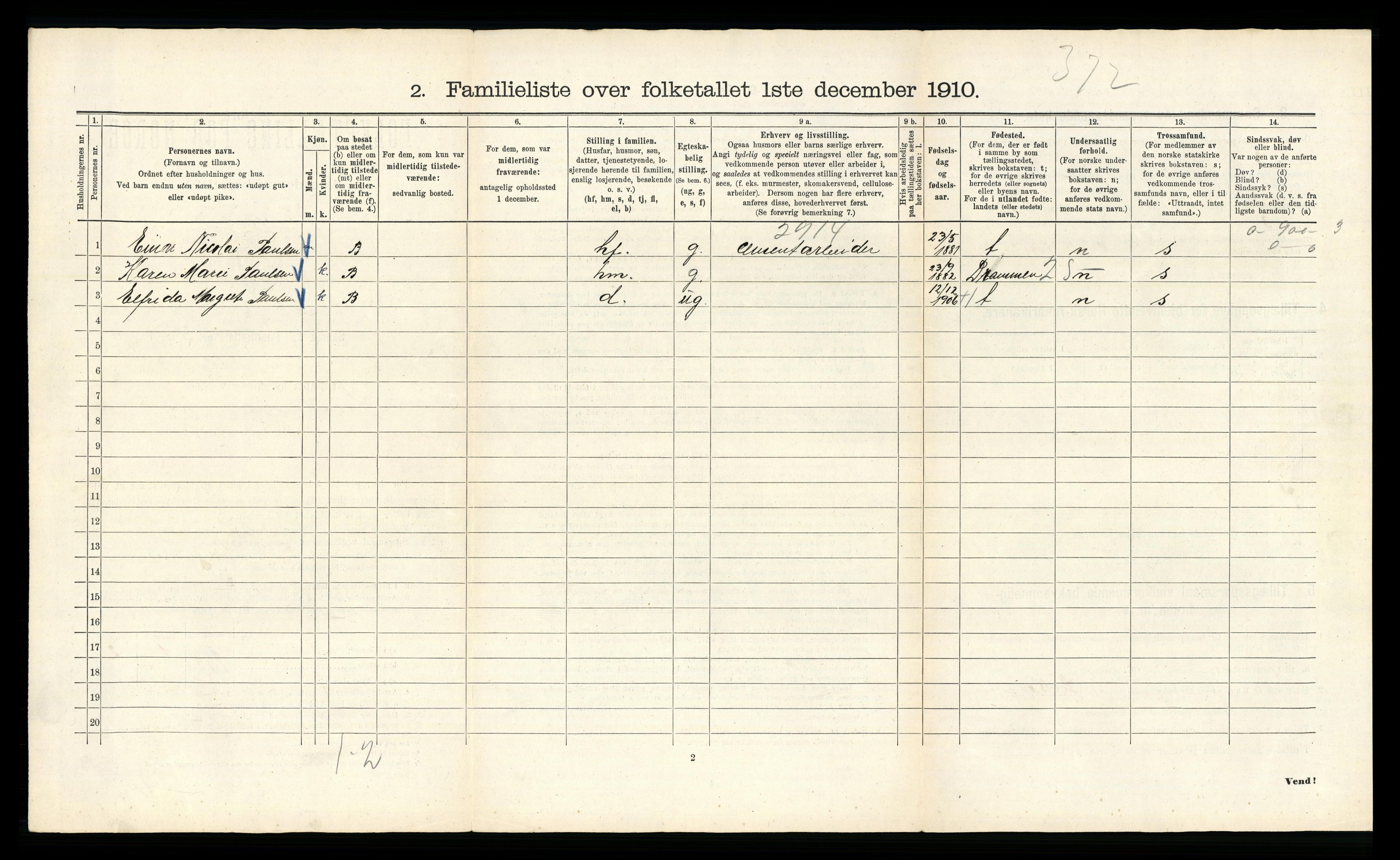 RA, 1910 census for Kristiania, 1910, p. 89594