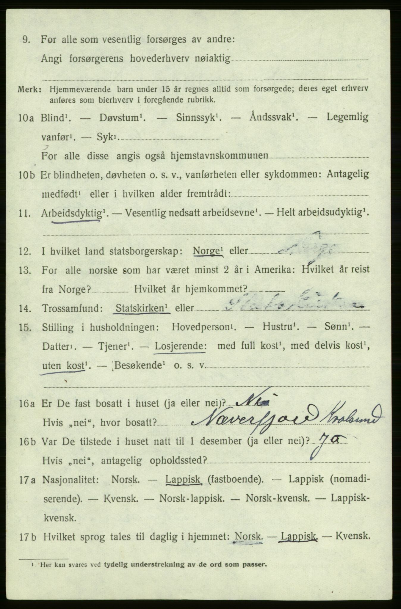 SATØ, 1920 census for , 1920, p. 475