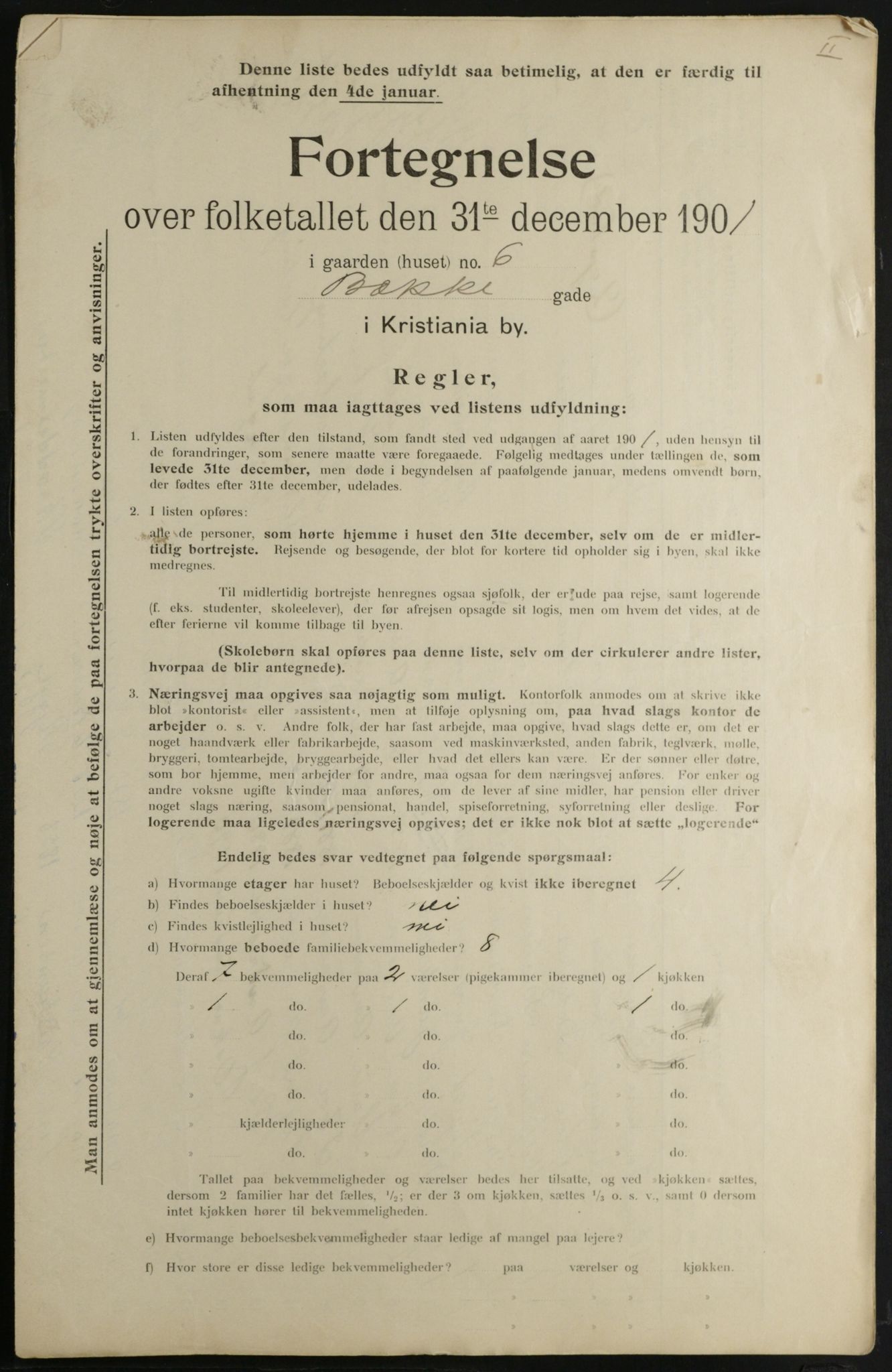 OBA, Municipal Census 1901 for Kristiania, 1901, p. 656