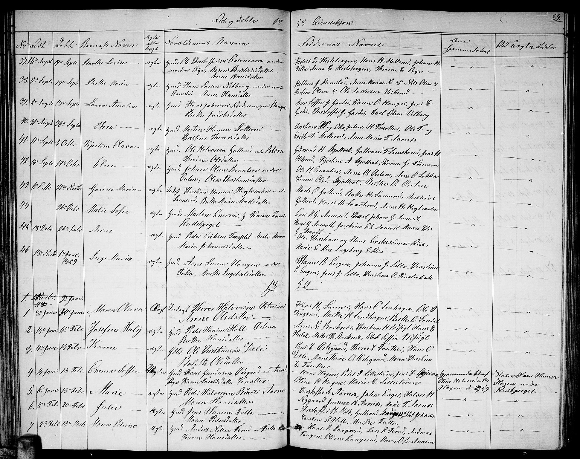 Fet prestekontor Kirkebøker, AV/SAO-A-10370a/G/Ga/L0002: Parish register (copy) no. I 2, 1843-1859, p. 89