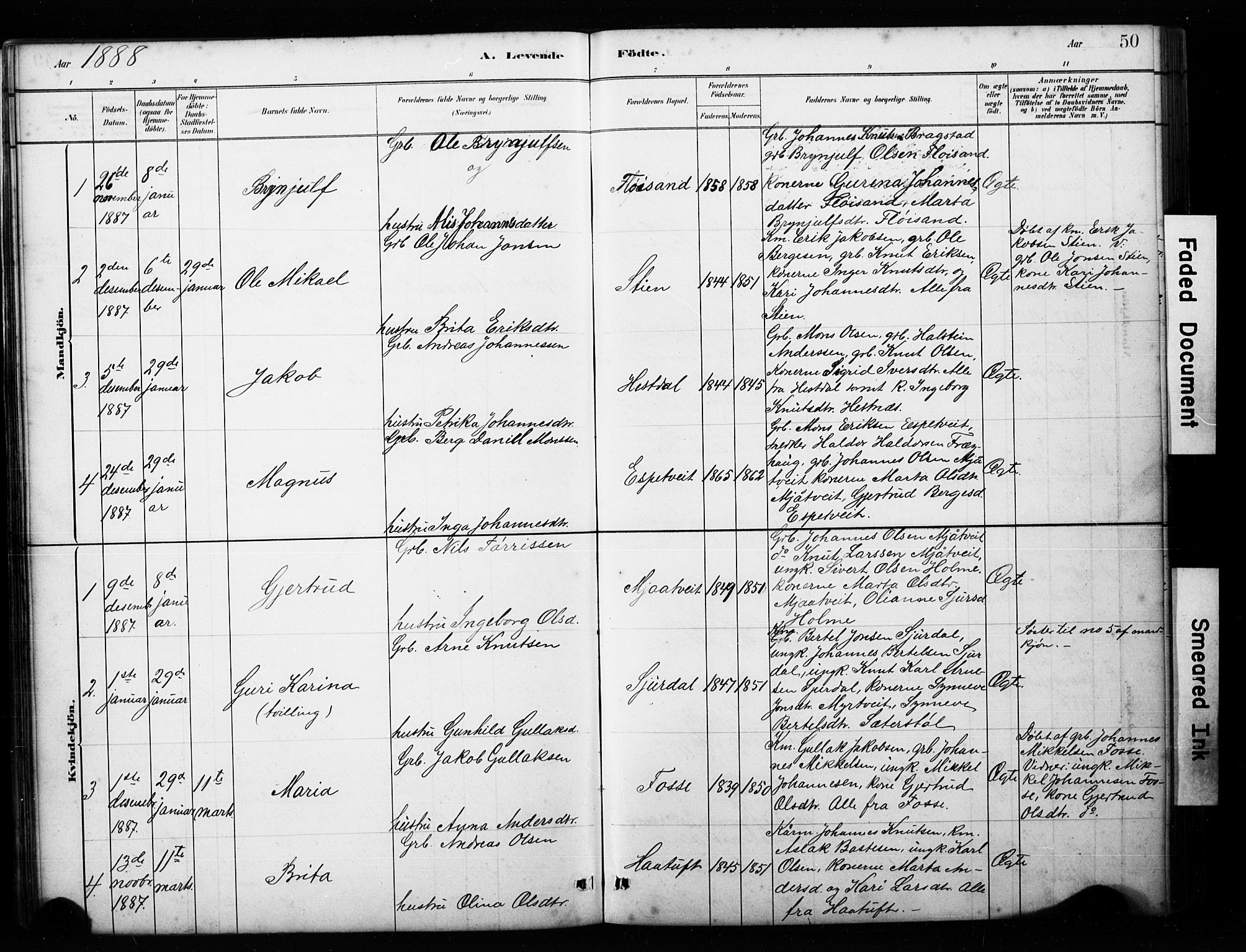 Alversund Sokneprestembete, SAB/A-73901/H/Ha/Hab: Parish register (copy) no. C 3, 1881-1894, p. 50