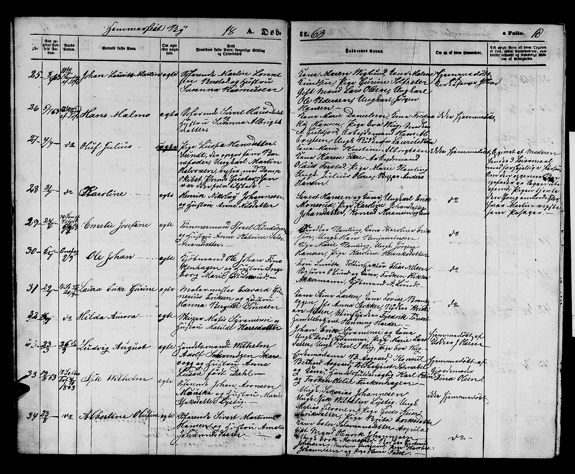 Hammerfest sokneprestkontor, AV/SATØ-S-1347/H/Hb/L0003.klokk: Parish register (copy) no. 3 /1, 1862-1868, p. 18