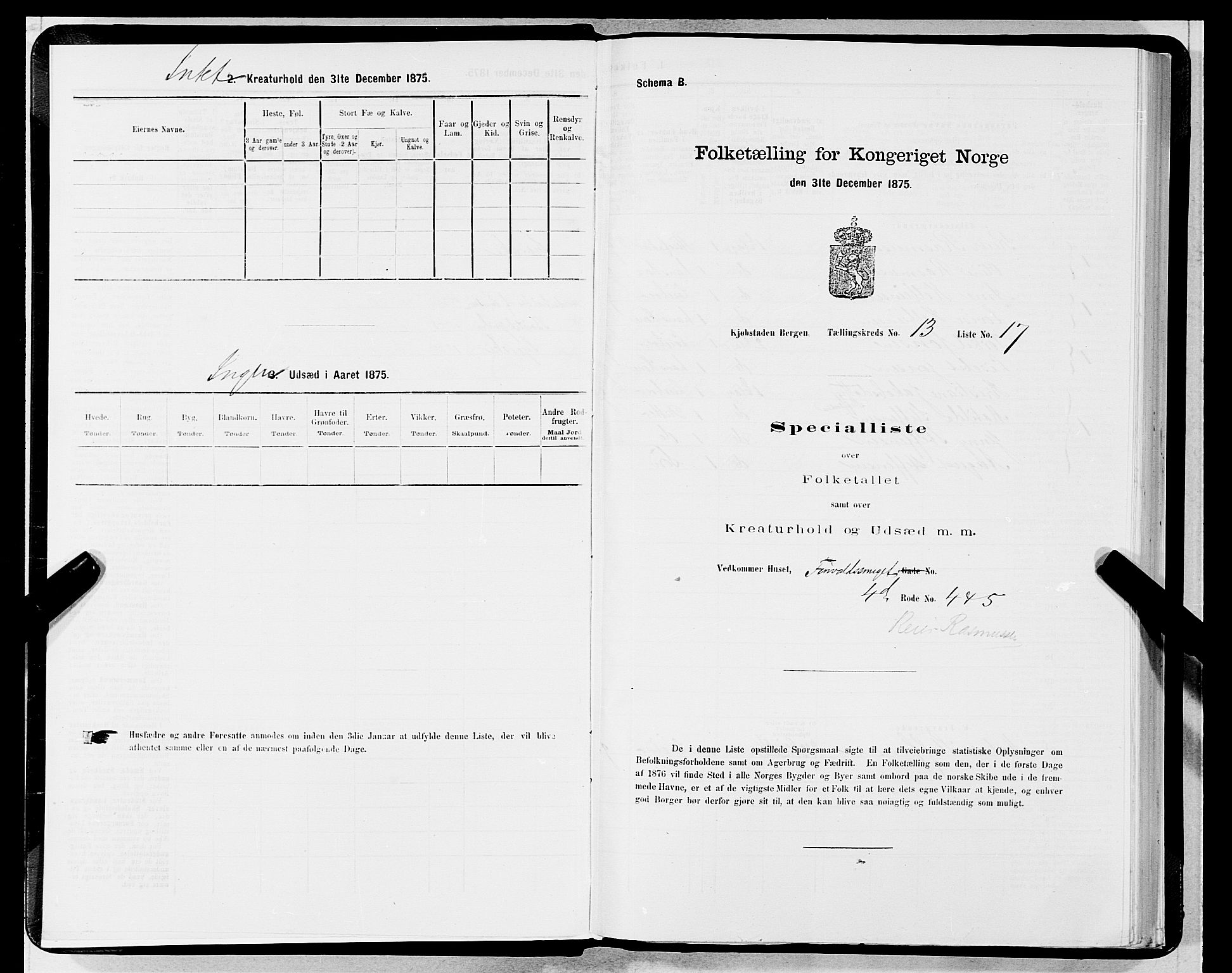 SAB, 1875 census for 1301 Bergen, 1875, p. 670