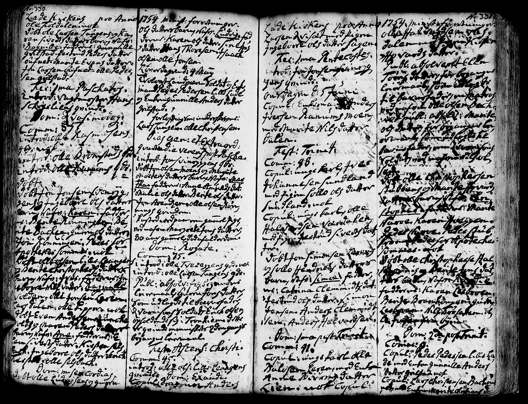 Ministerialprotokoller, klokkerbøker og fødselsregistre - Sør-Trøndelag, AV/SAT-A-1456/606/L0275: Parish register (official) no. 606A01 /1, 1727-1780, p. 330-331