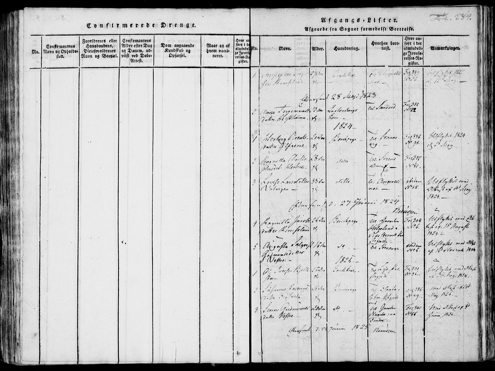 Skjold sokneprestkontor, SAST/A-101847/H/Ha/Haa/L0003: Parish register (official) no. A 3, 1815-1835, p. 284
