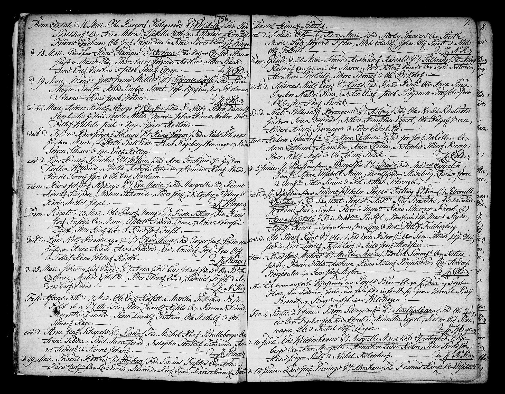 Kongsberg kirkebøker, SAKO/A-22/F/Fa/L0004: Parish register (official) no. I 4, 1756-1768, p. 7