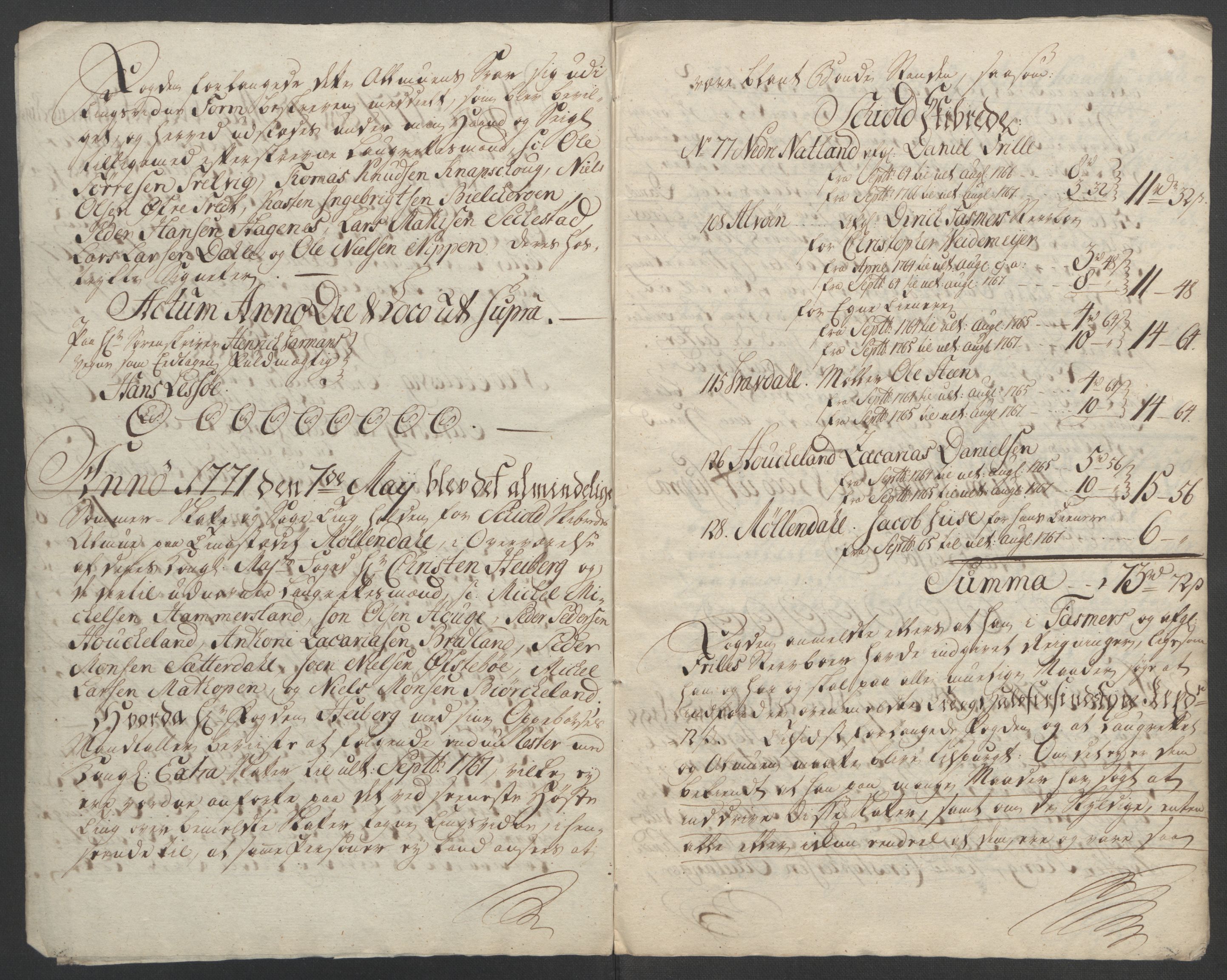 Rentekammeret inntil 1814, Reviderte regnskaper, Fogderegnskap, RA/EA-4092/R51/L3303: Ekstraskatten Nordhordland og Voss, 1762-1772, p. 549