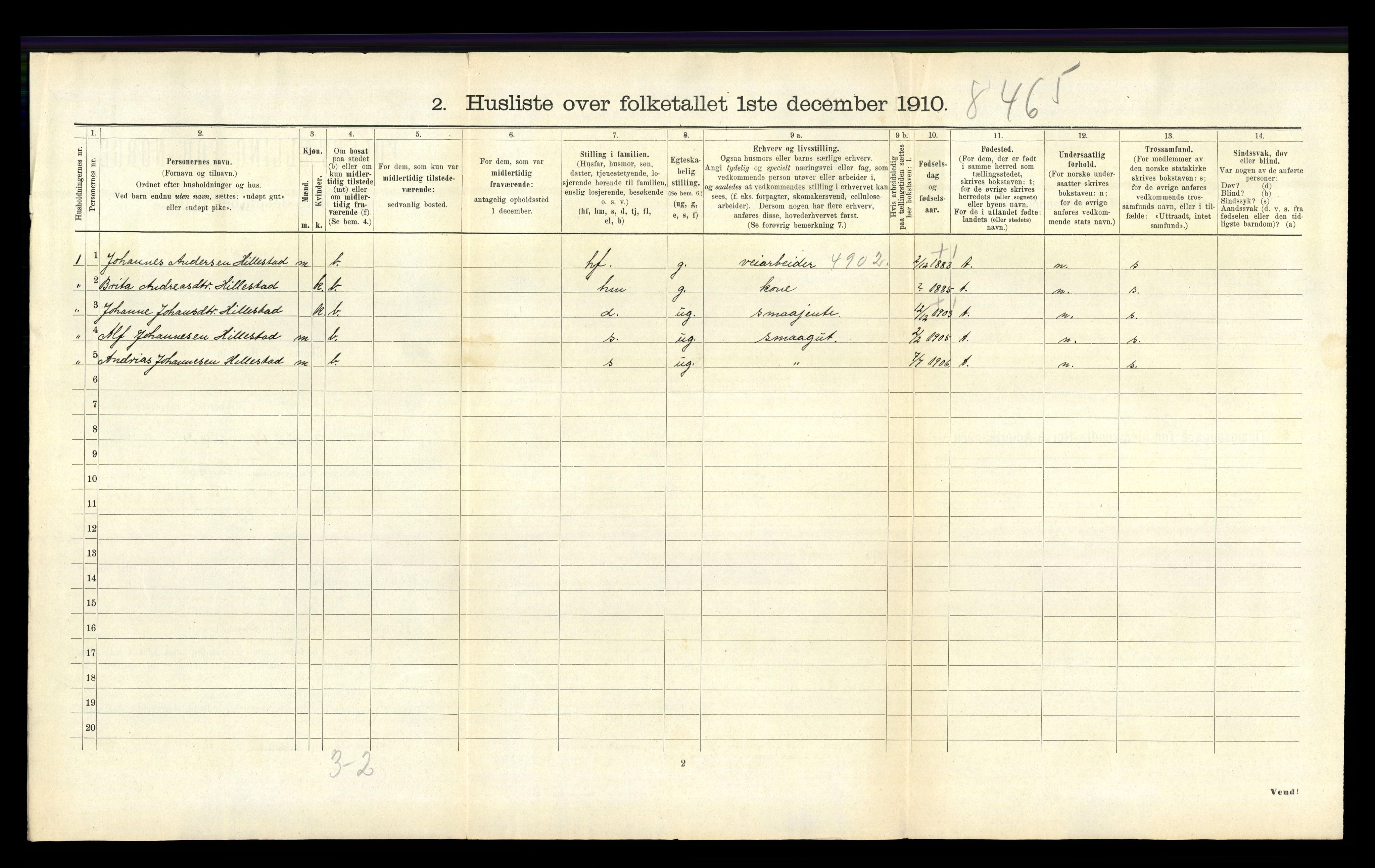 RA, 1910 census for Hafslo, 1910, p. 550
