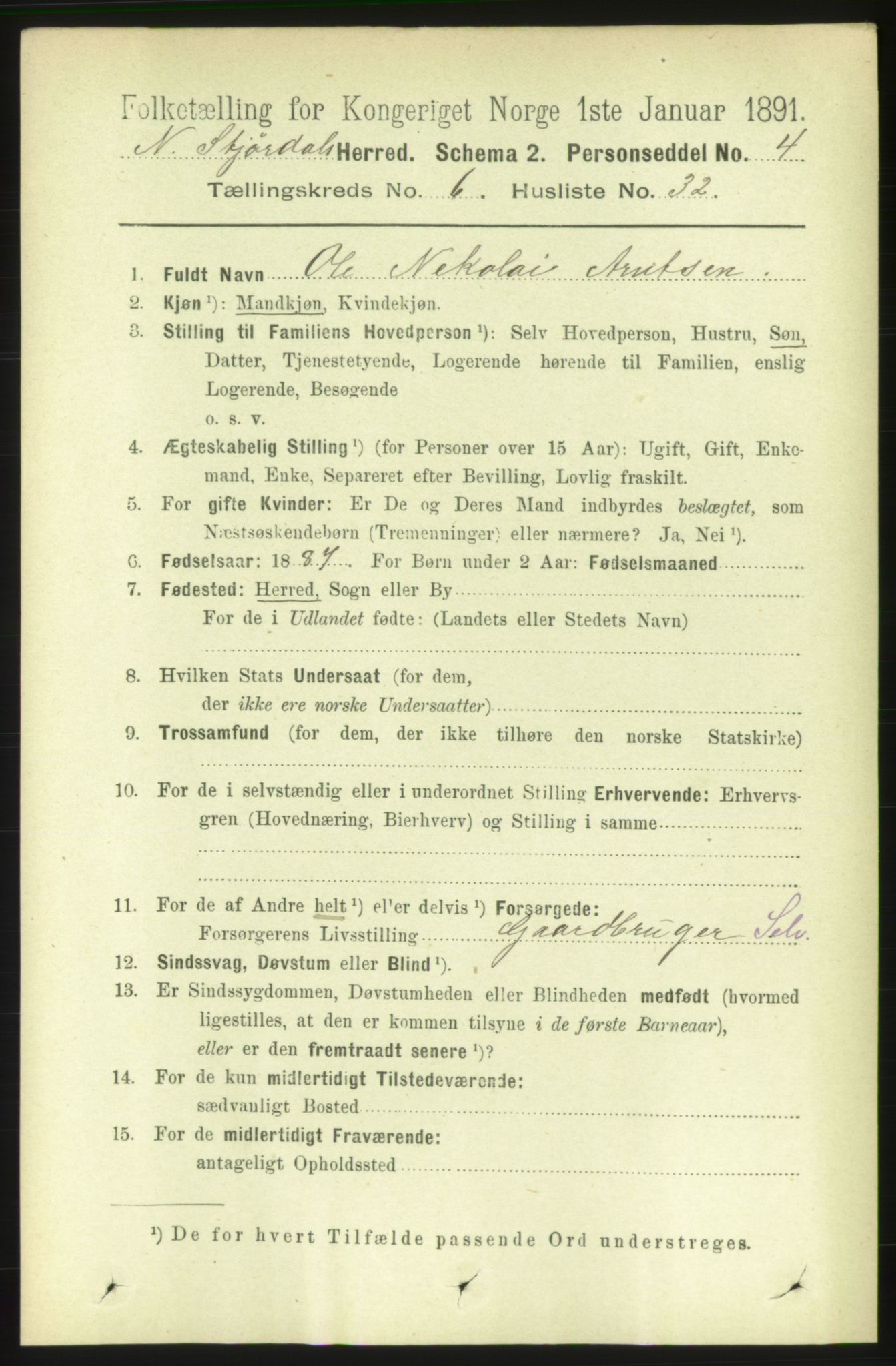 RA, 1891 census for 1714 Nedre Stjørdal, 1891, p. 2750