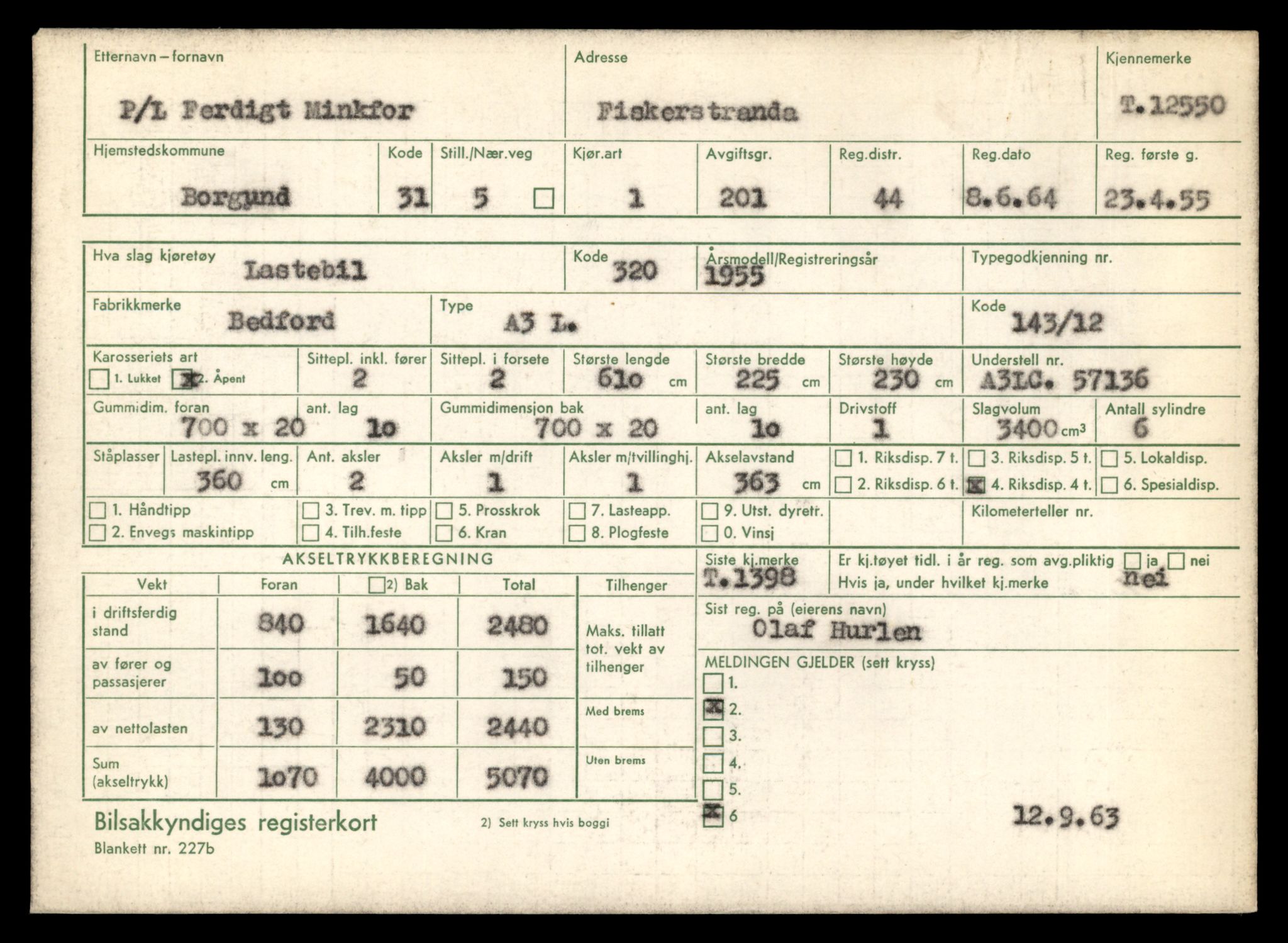 Møre og Romsdal vegkontor - Ålesund trafikkstasjon, AV/SAT-A-4099/F/Fe/L0034: Registreringskort for kjøretøy T 12500 - T 12652, 1927-1998, p. 974