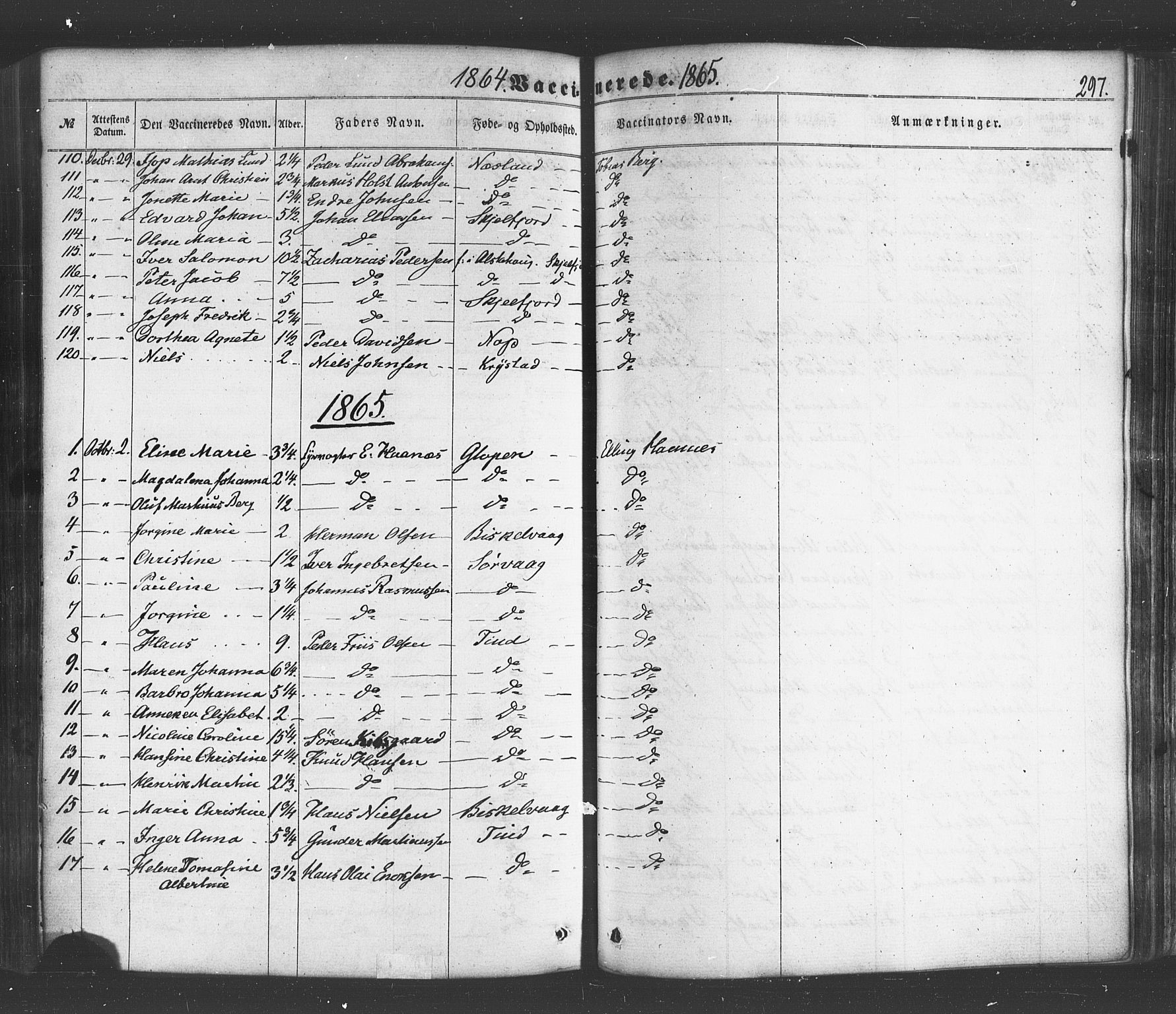 Ministerialprotokoller, klokkerbøker og fødselsregistre - Nordland, SAT/A-1459/885/L1203: Parish register (official) no. 885A04, 1859-1877, p. 297