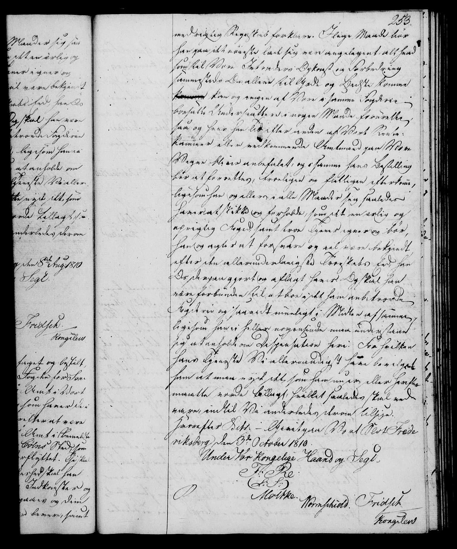 Rentekammeret, Kammerkanselliet, RA/EA-3111/G/Gg/Gge/L0006: Norsk bestallingsprotokoll med register (merket RK 53.30), 1773-1814, p. 253