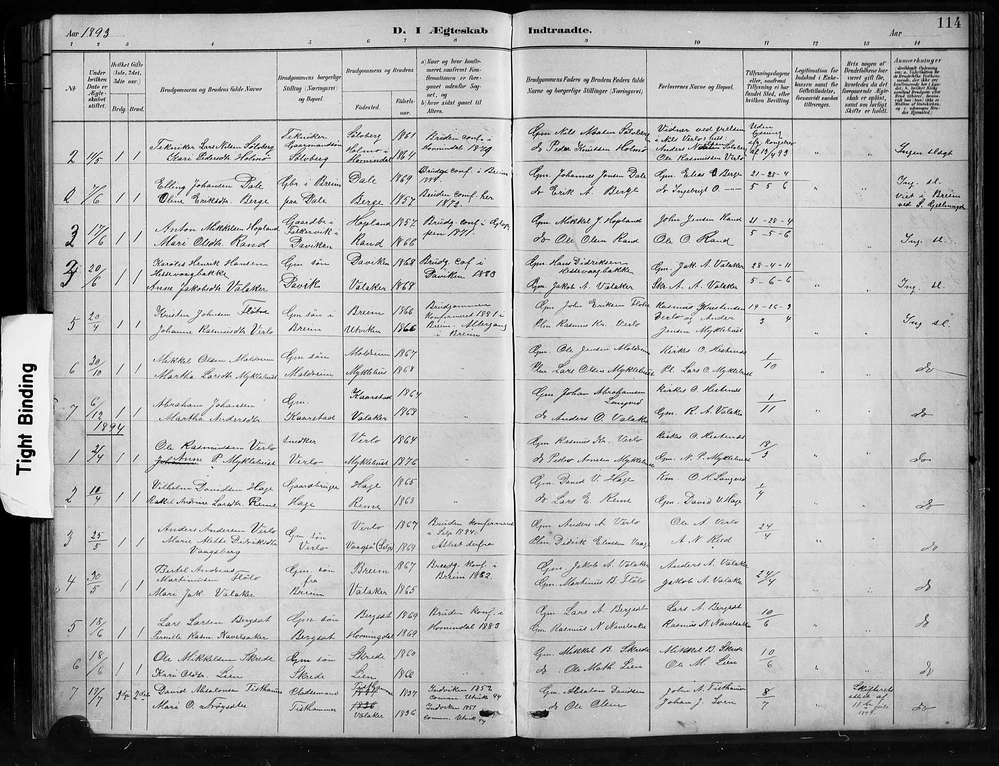 Innvik sokneprestembete, SAB/A-80501: Parish register (copy) no. C 3, 1883-1911, p. 114
