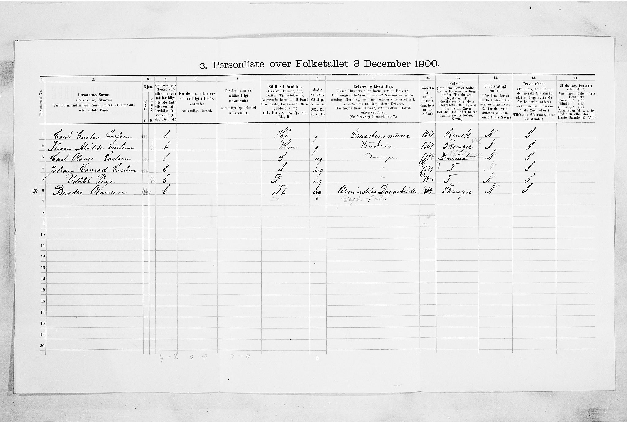 RA, 1900 census for Drammen, 1900, p. 13313