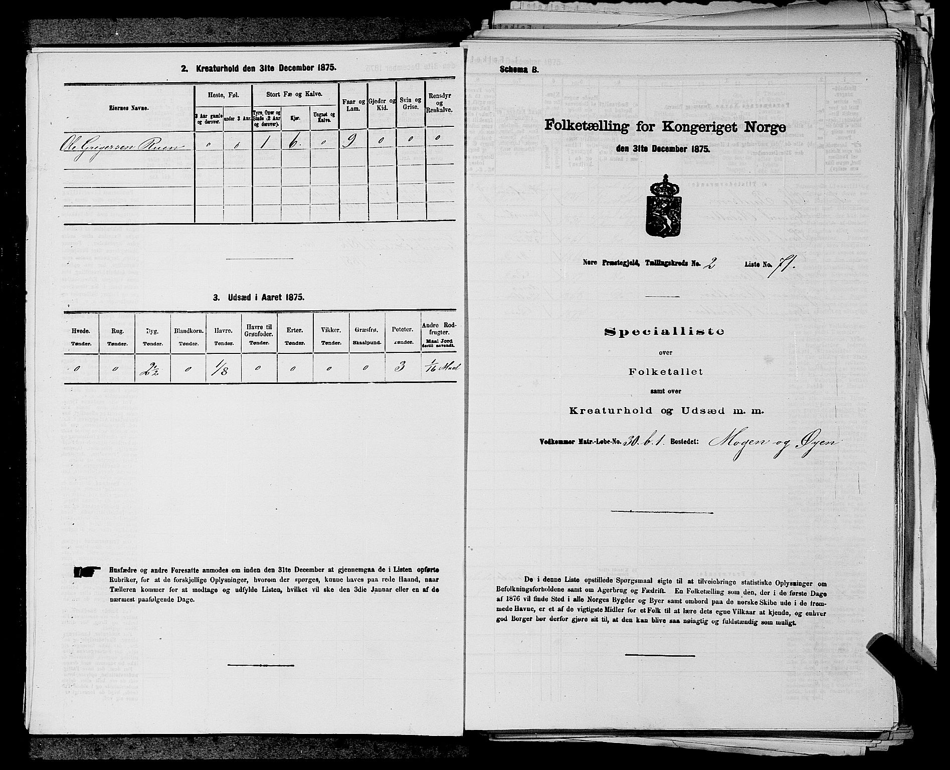 SAKO, 1875 census for 0633P Nore, 1875, p. 185