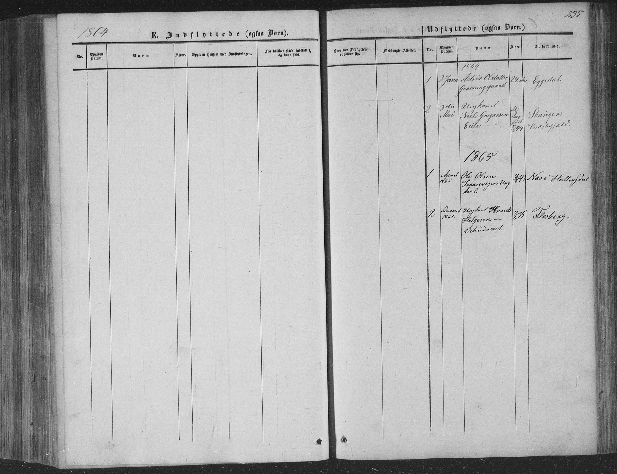 Nore kirkebøker, AV/SAKO-A-238/F/Fa/L0002: Parish register (official) no. I 2, 1856-1871, p. 235