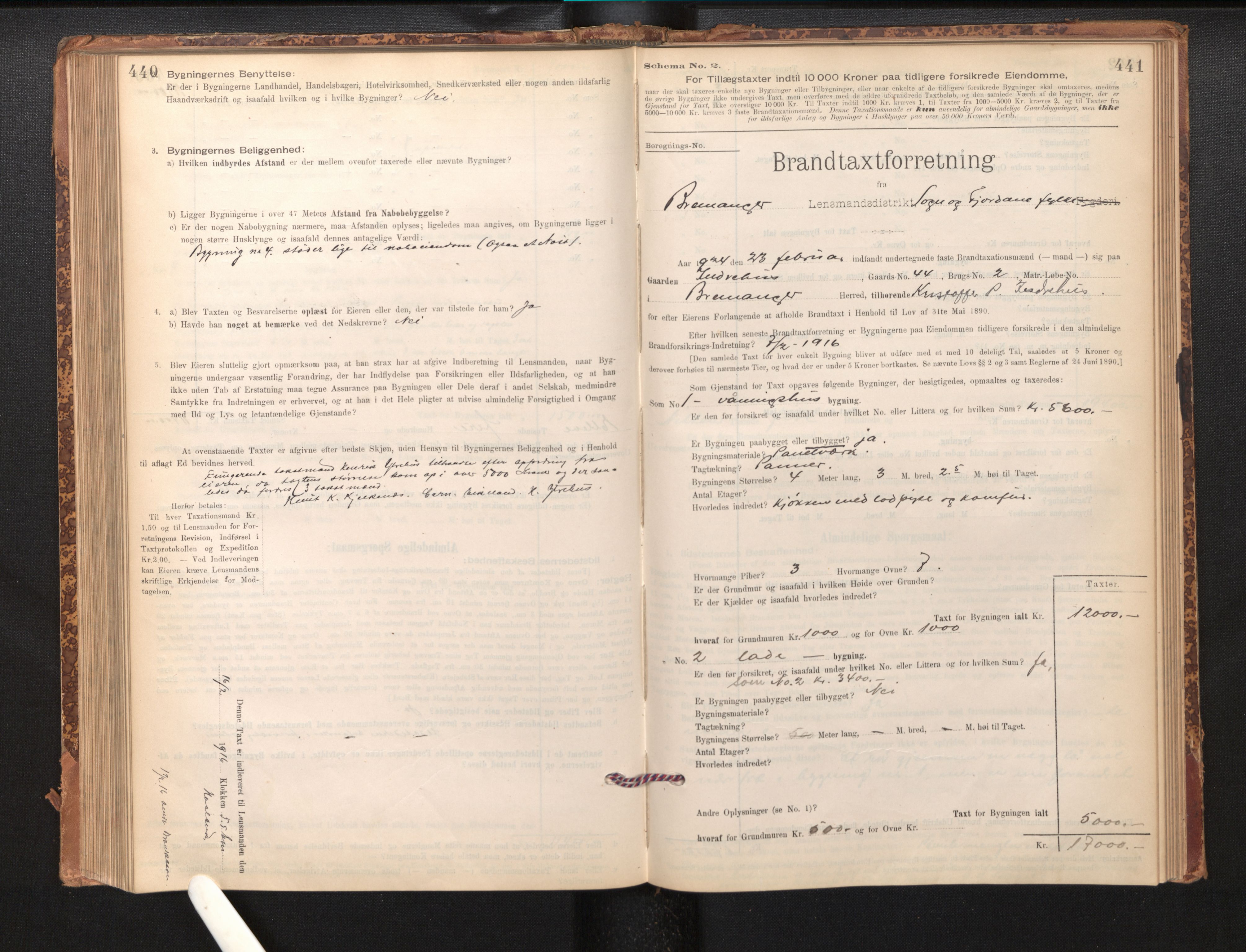 Lensmannen i Bremanger, SAB/A-26701/0012/L0007: Branntakstprotokoll, skjematakst, 1895-1936, p. 440-441
