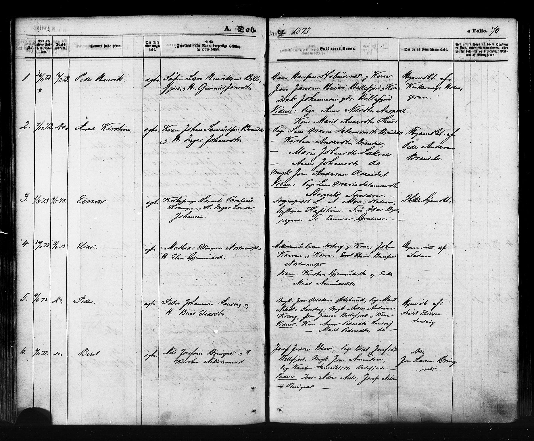 Kistrand/Porsanger sokneprestembete, AV/SATØ-S-1351/H/Ha/L0005.kirke: Parish register (official) no. 5, 1860-1874, p. 70
