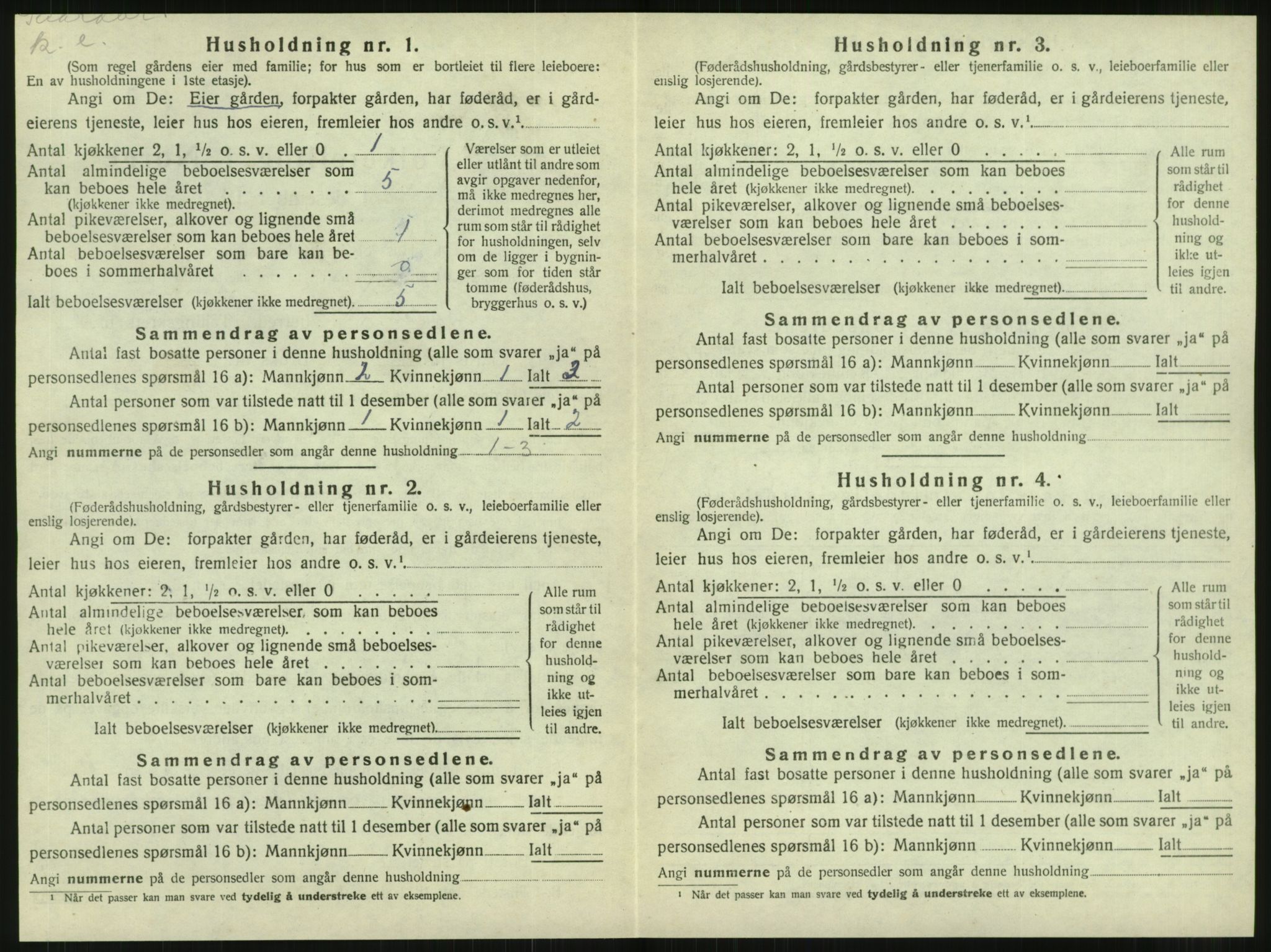 SAT, 1920 census for Ogndal, 1920, p. 38