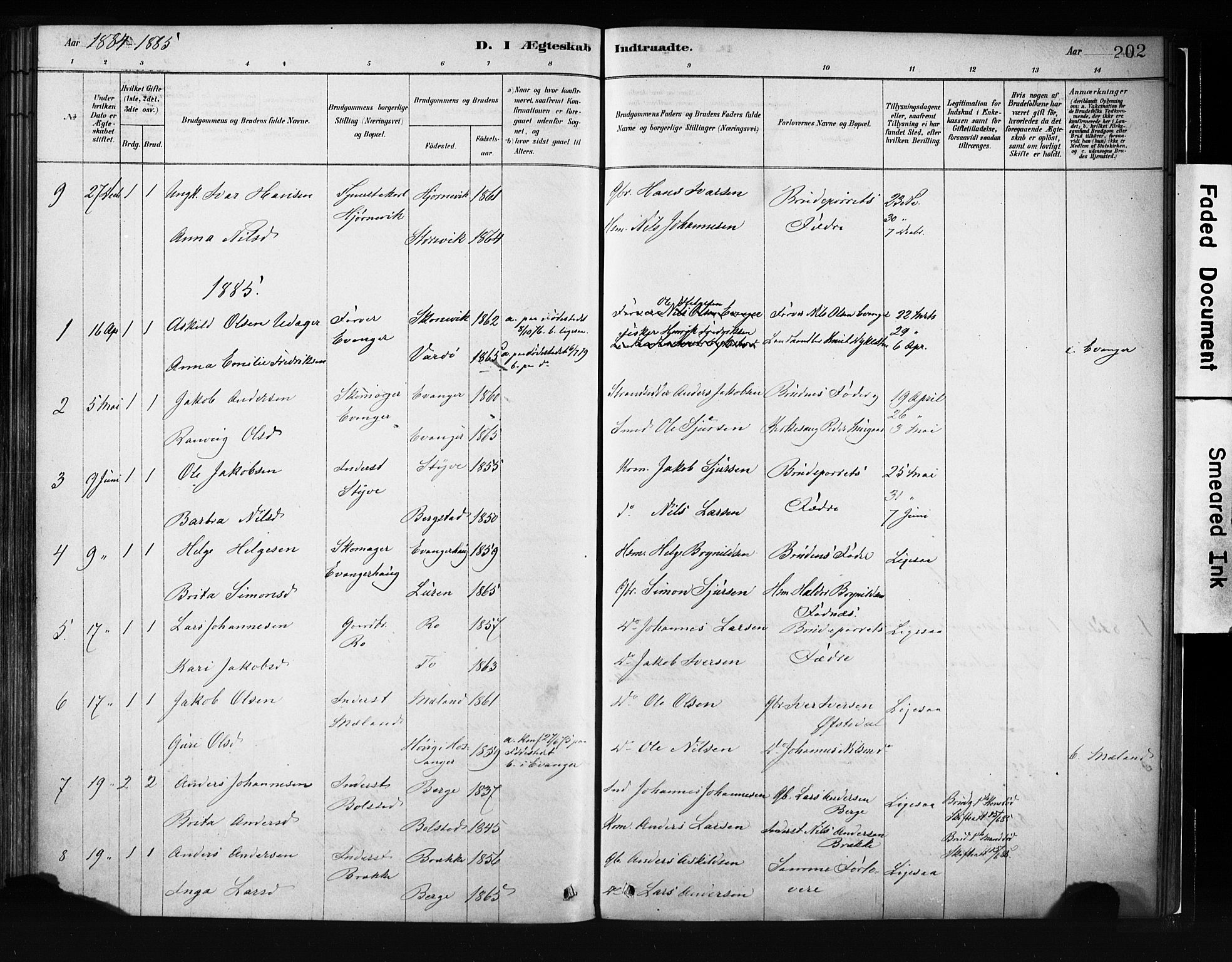 Evanger sokneprestembete, SAB/A-99924: Parish register (official) no. A 1, 1877-1899, p. 202