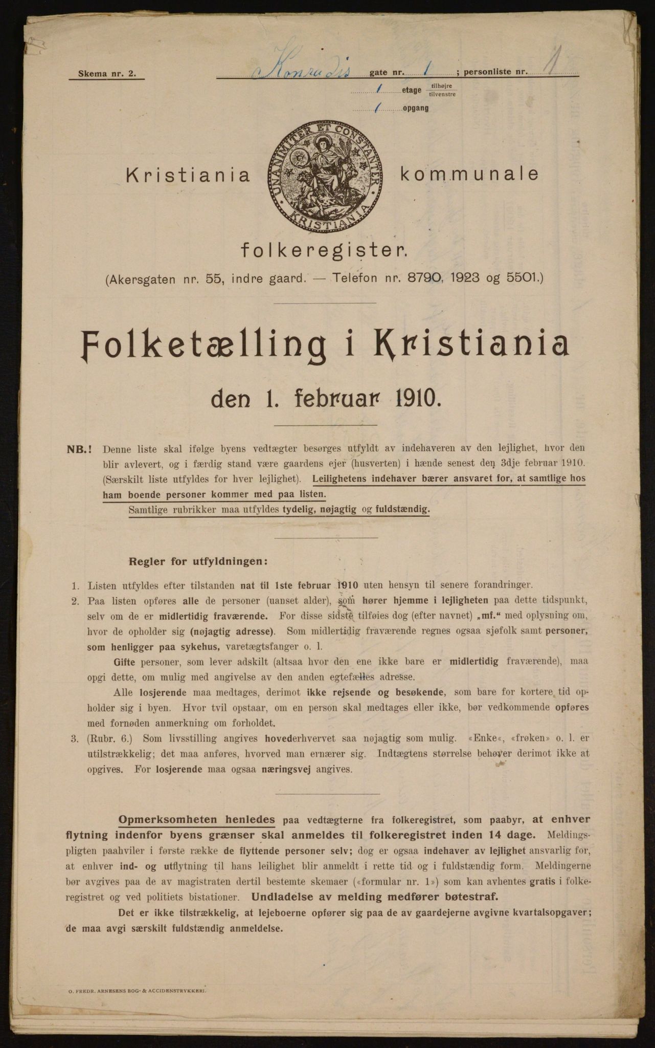 OBA, Municipal Census 1910 for Kristiania, 1910, p. 12716