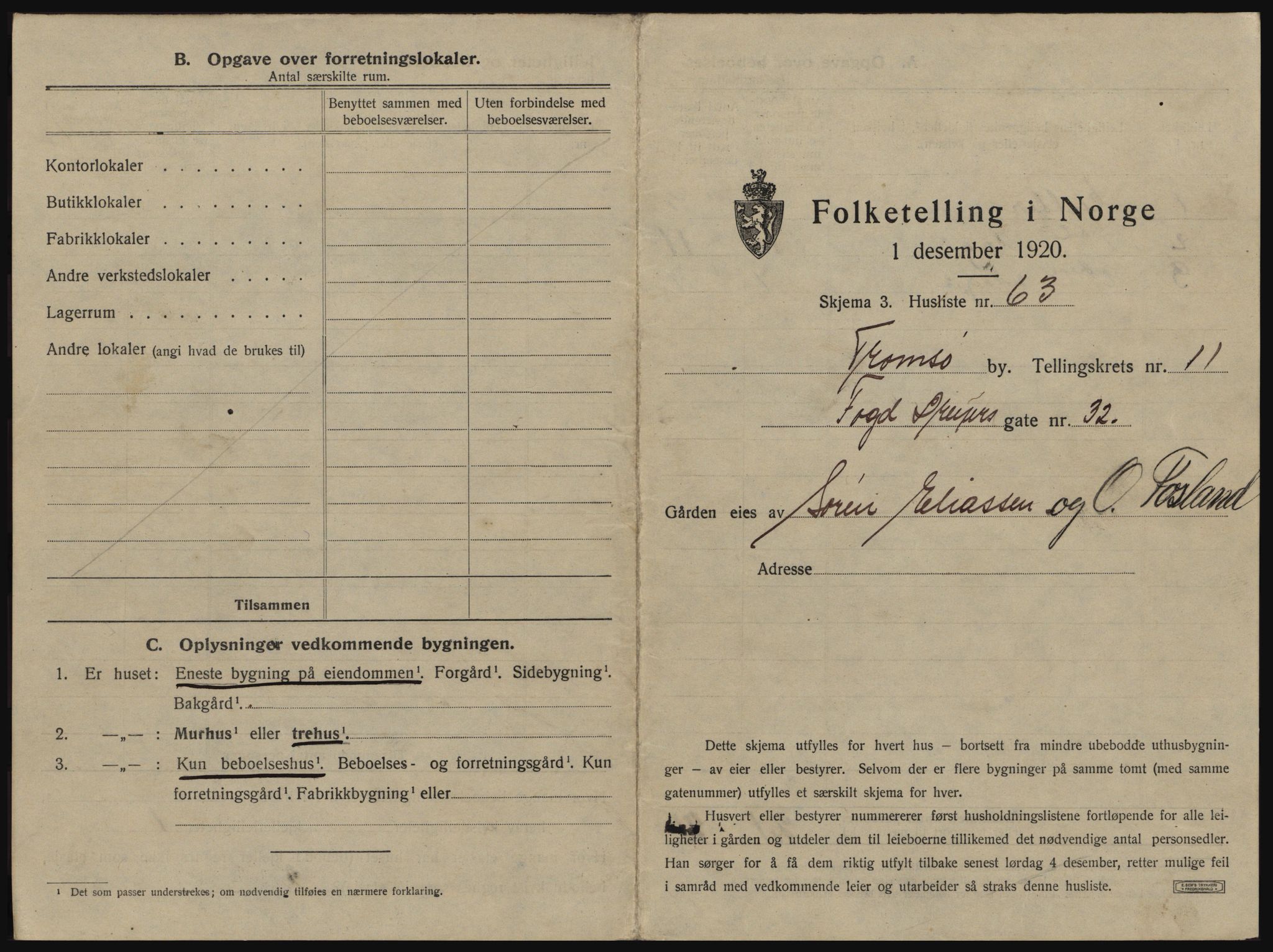 SATØ, 1920 census for Tromsø, 1920, p. 1949