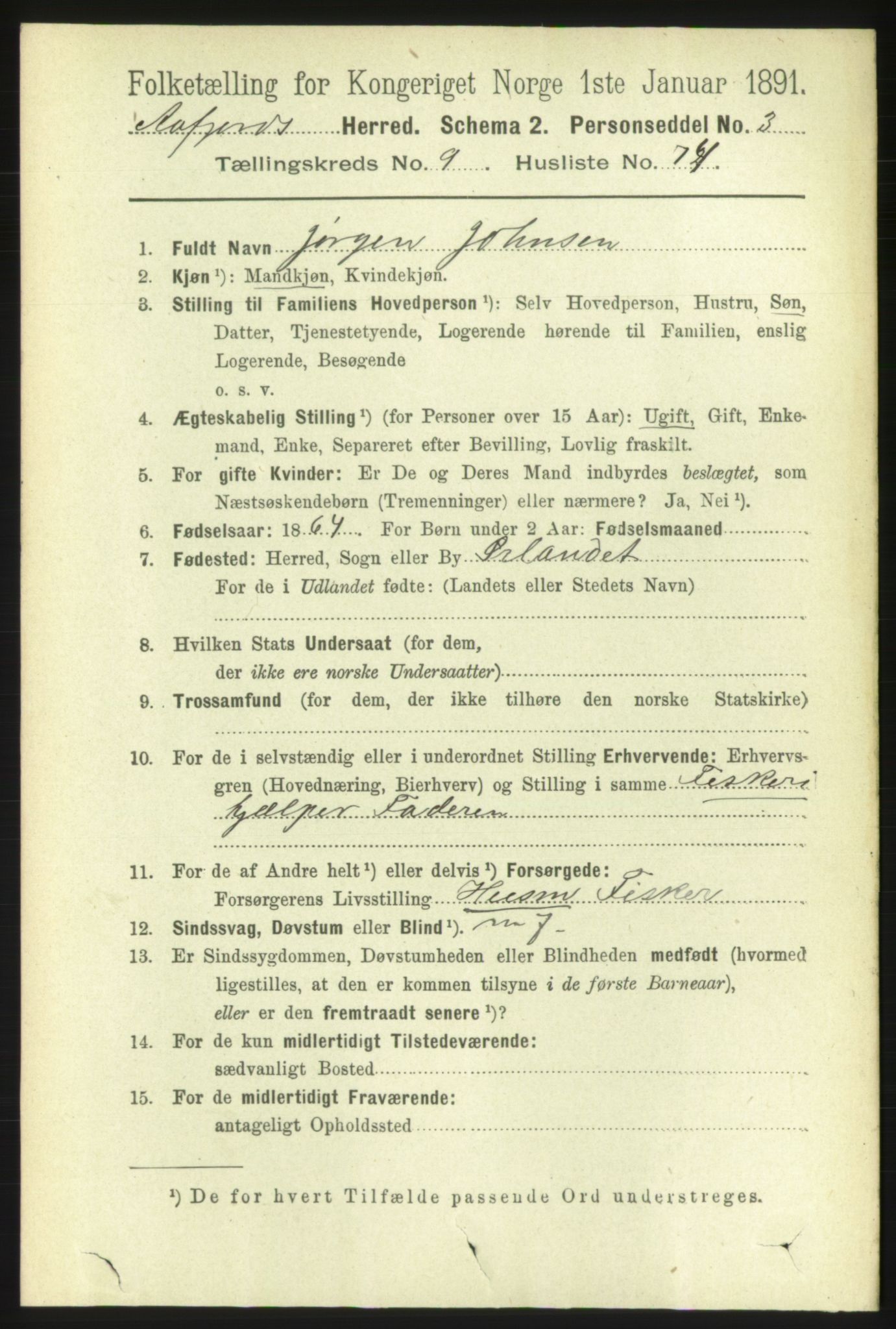 RA, 1891 census for 1630 Åfjord, 1891, p. 2906