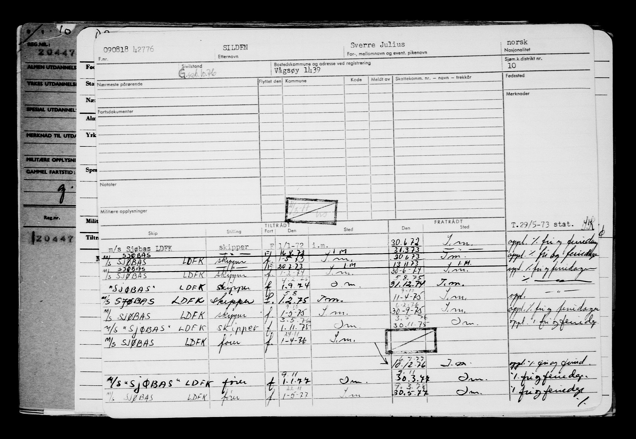 Direktoratet for sjømenn, AV/RA-S-3545/G/Gb/L0161: Hovedkort, 1918, p. 201