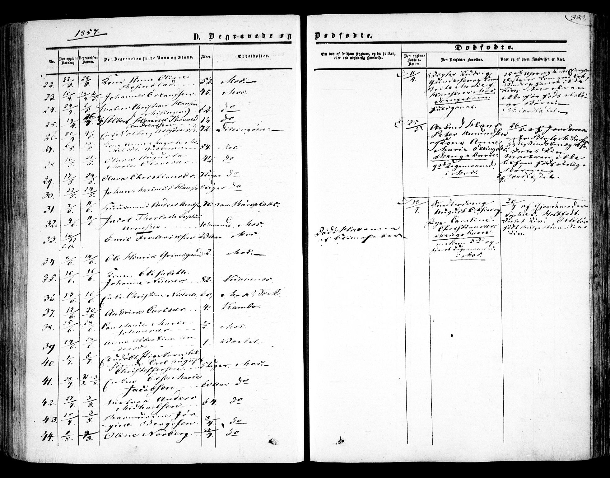 Moss prestekontor Kirkebøker, AV/SAO-A-2003/F/Fa/L0008: Parish register (official) no. I 8, 1852-1869, p. 333