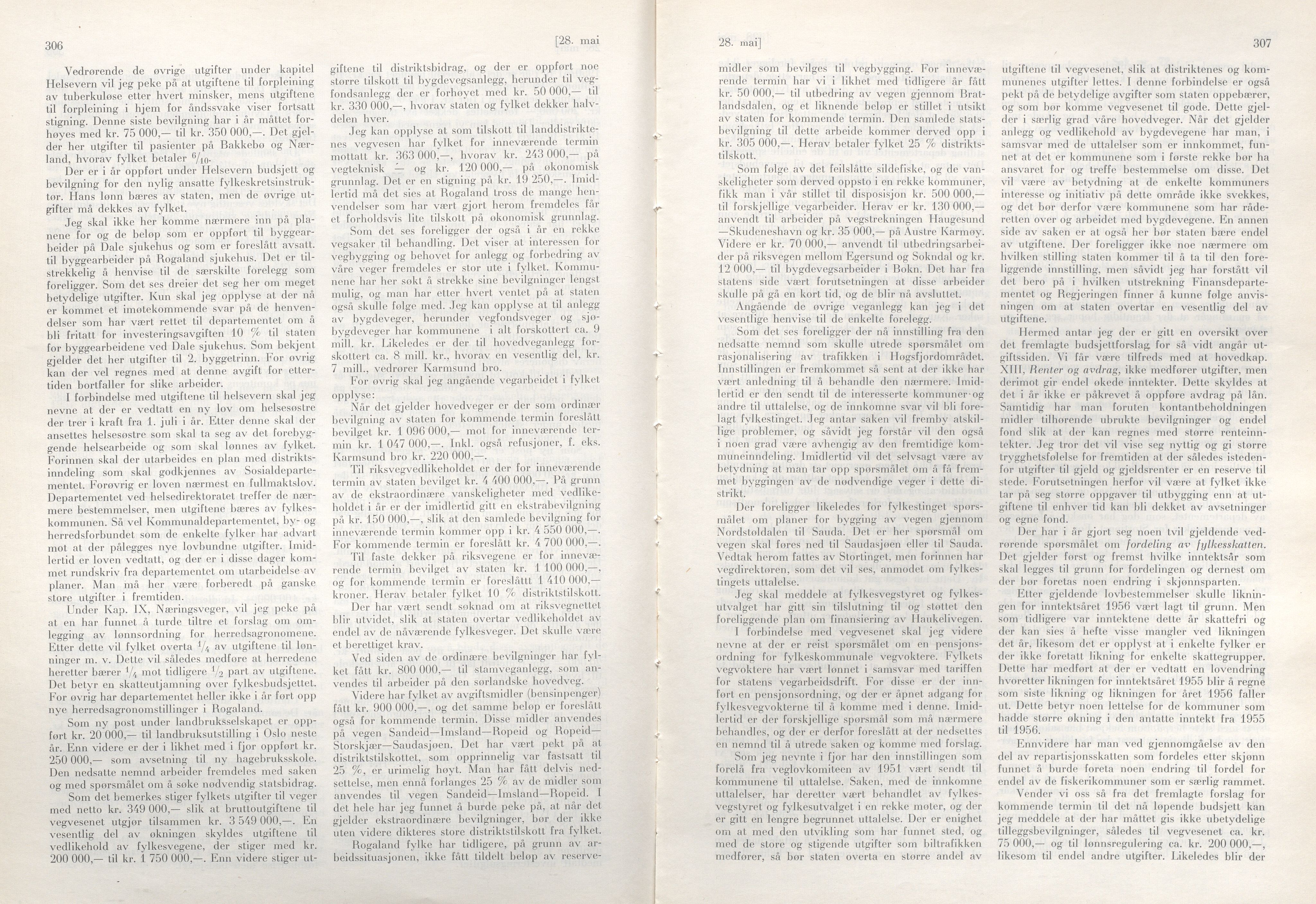 Rogaland fylkeskommune - Fylkesrådmannen , IKAR/A-900/A/Aa/Aaa/L0077: Møtebok , 1958, p. 306-307