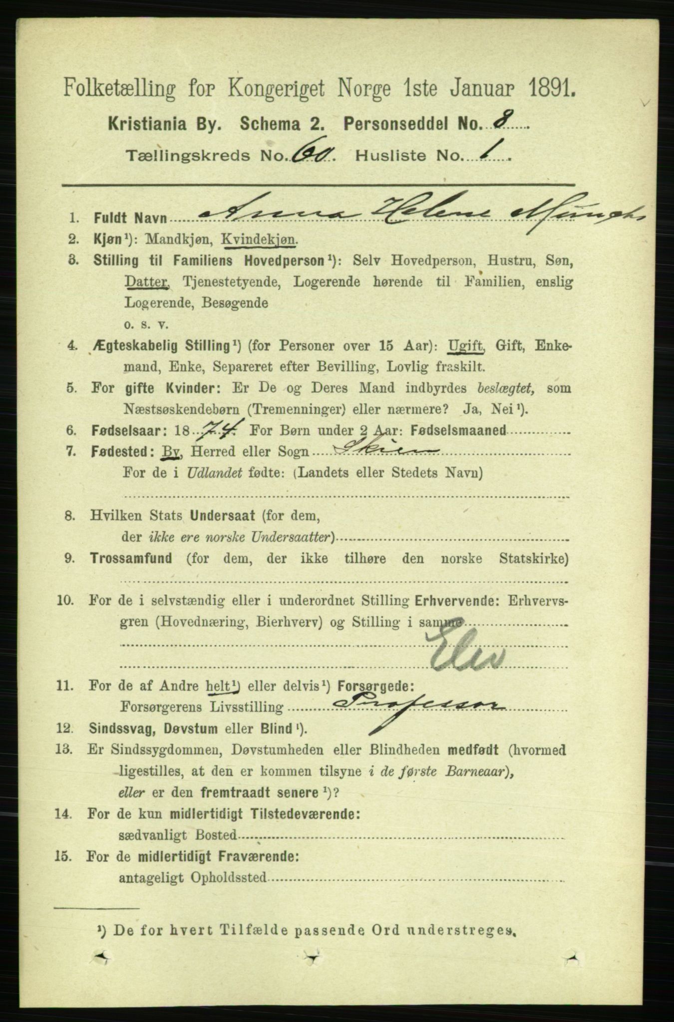 RA, 1891 census for 0301 Kristiania, 1891, p. 31917