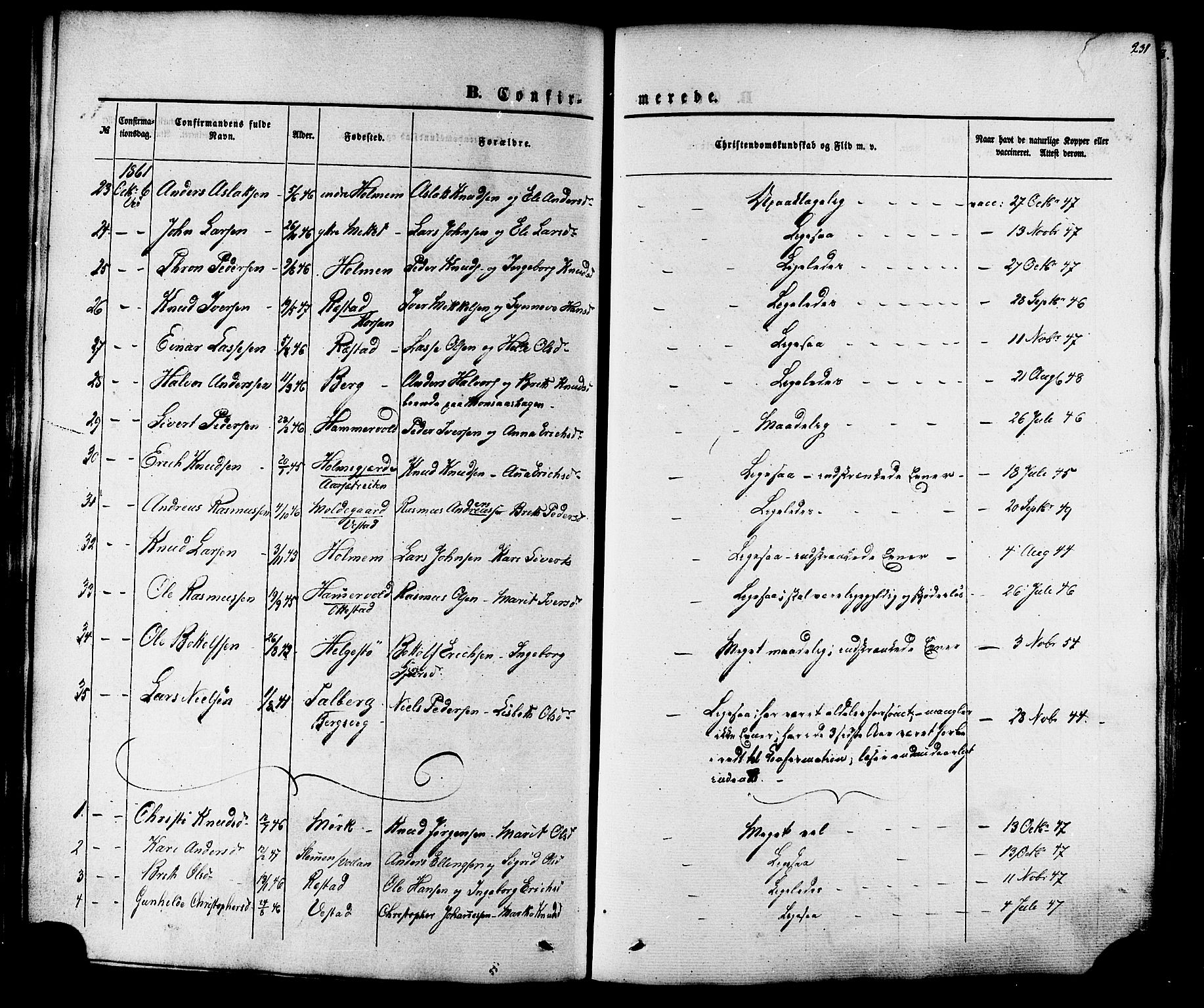 Ministerialprotokoller, klokkerbøker og fødselsregistre - Møre og Romsdal, AV/SAT-A-1454/547/L0603: Parish register (official) no. 547A05, 1846-1877, p. 231