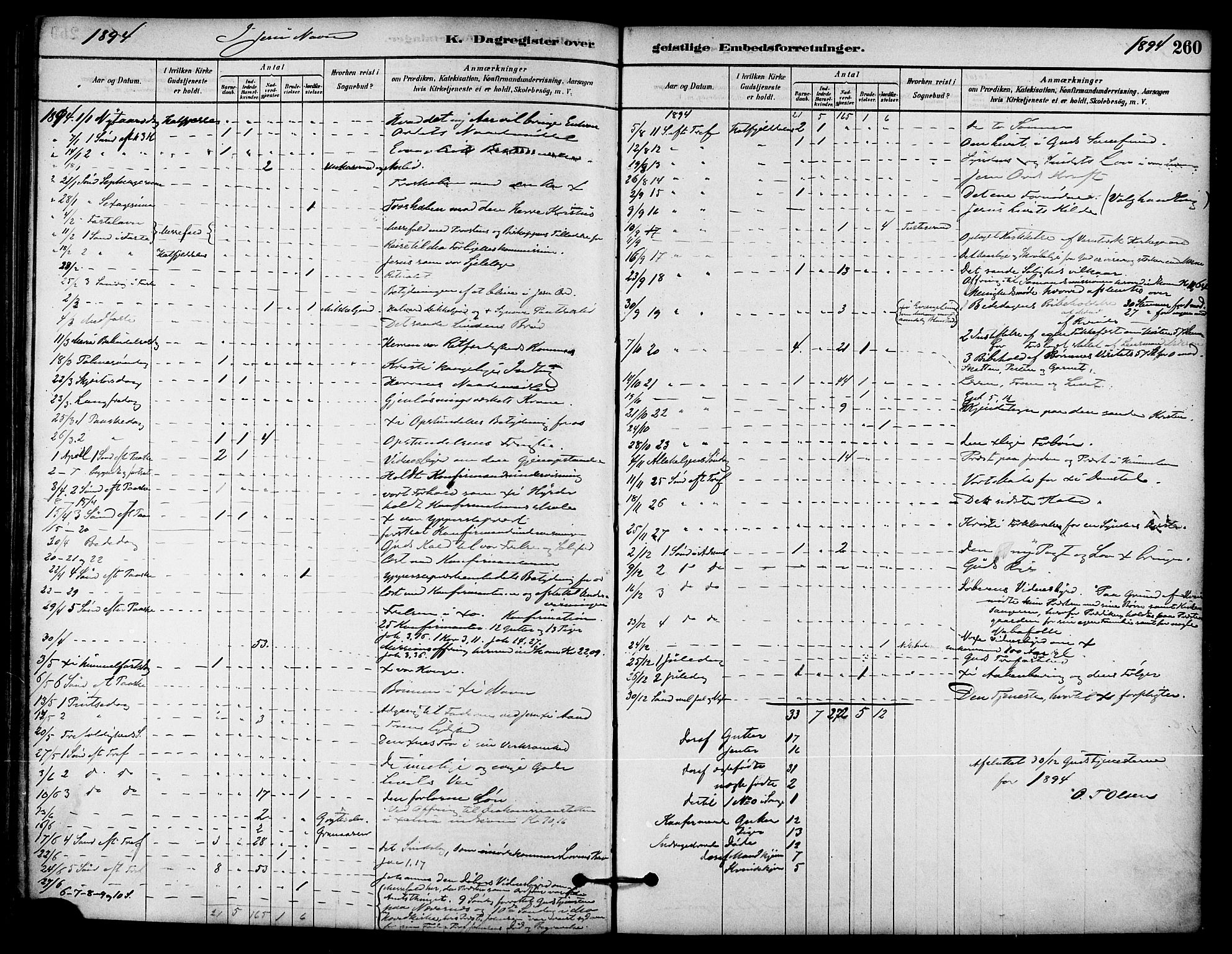 Ministerialprotokoller, klokkerbøker og fødselsregistre - Nordland, AV/SAT-A-1459/823/L0325: Parish register (official) no. 823A02, 1878-1898, p. 260