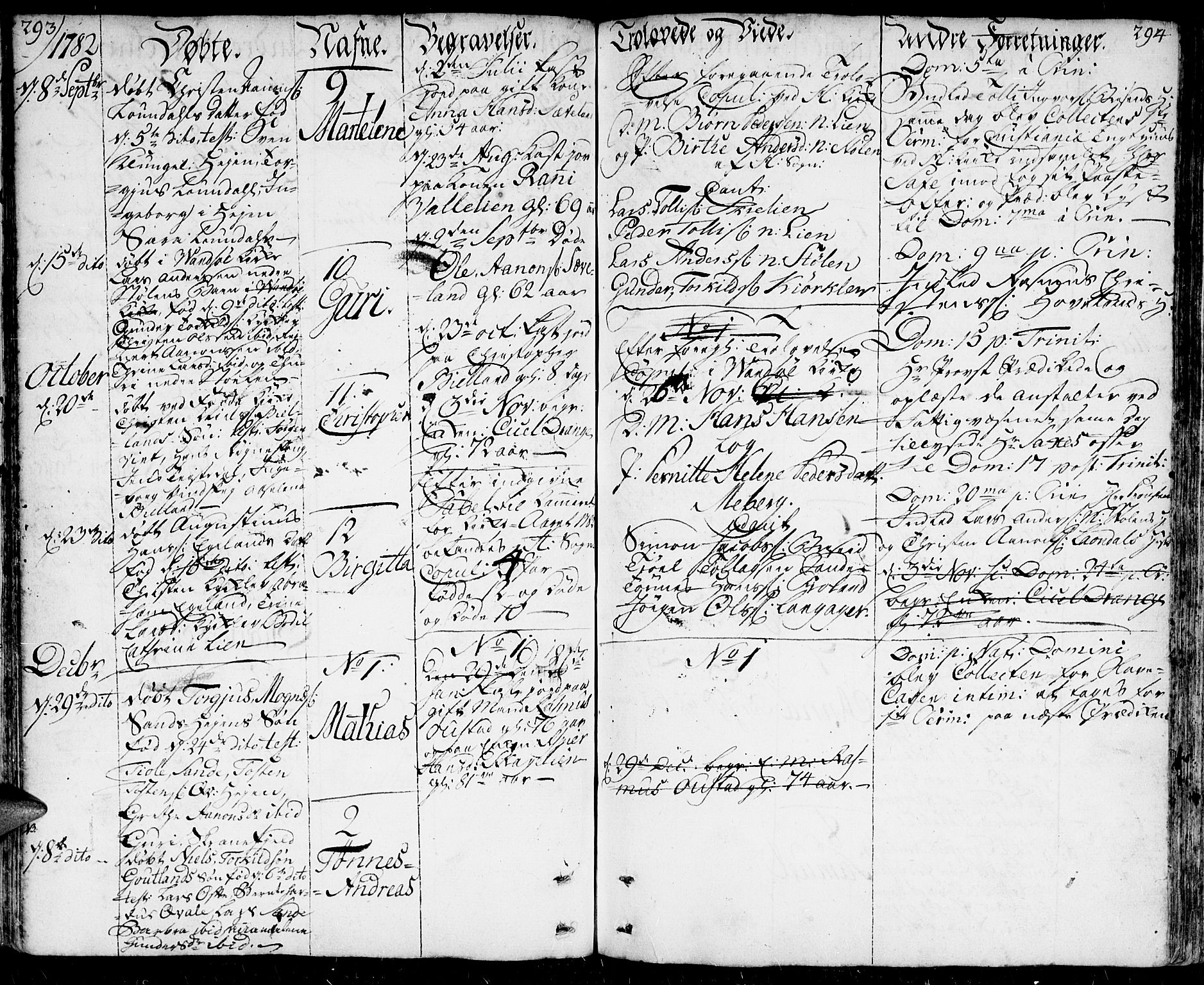 Herad sokneprestkontor, SAK/1111-0018/F/Fa/Faa/L0001: Parish register (official) no. A 1 /1, 1768-1799, p. 293-294
