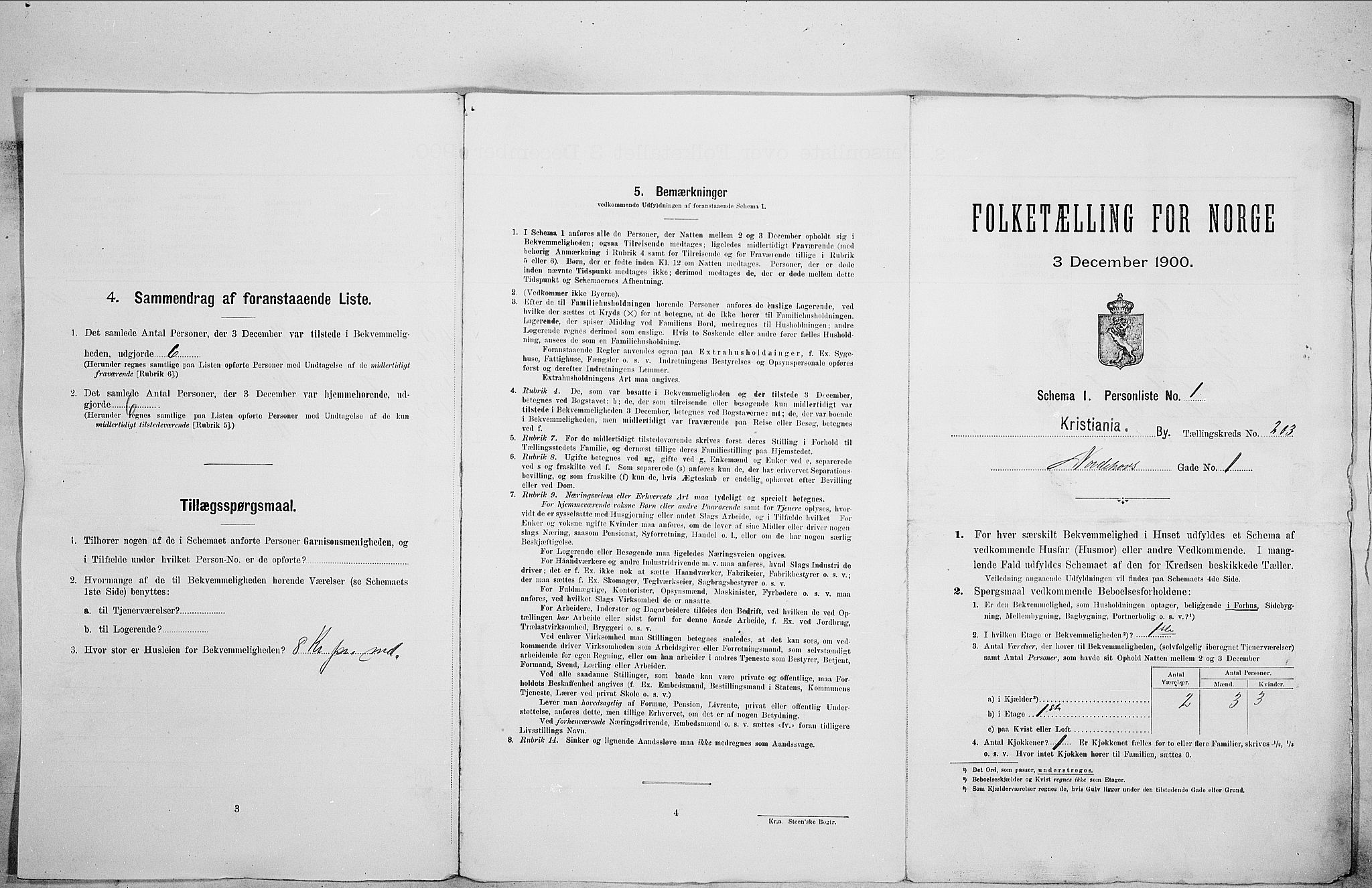 SAO, 1900 census for Kristiania, 1900, p. 65605