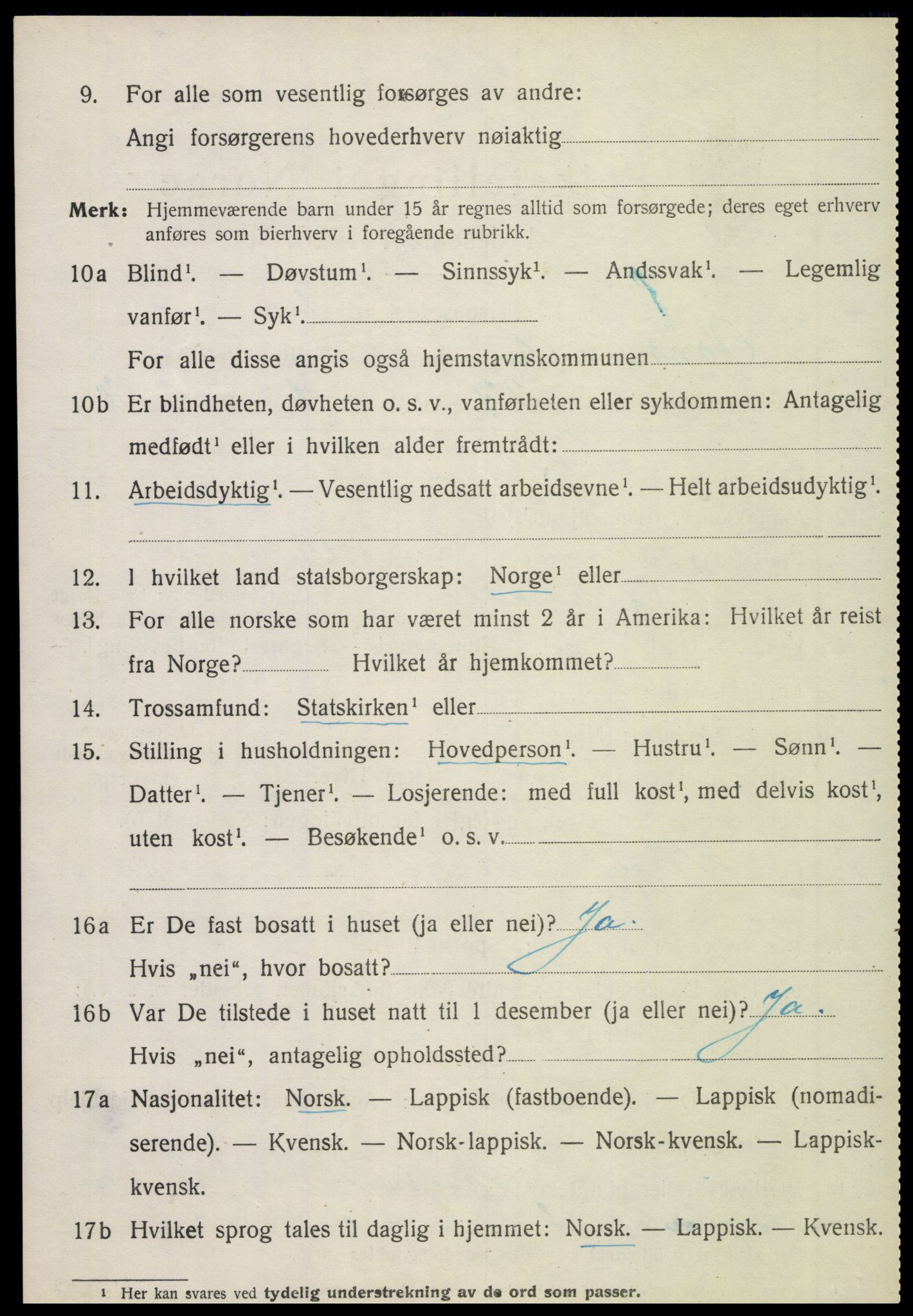 SAT, 1920 census for Overhalla, 1920, p. 5777