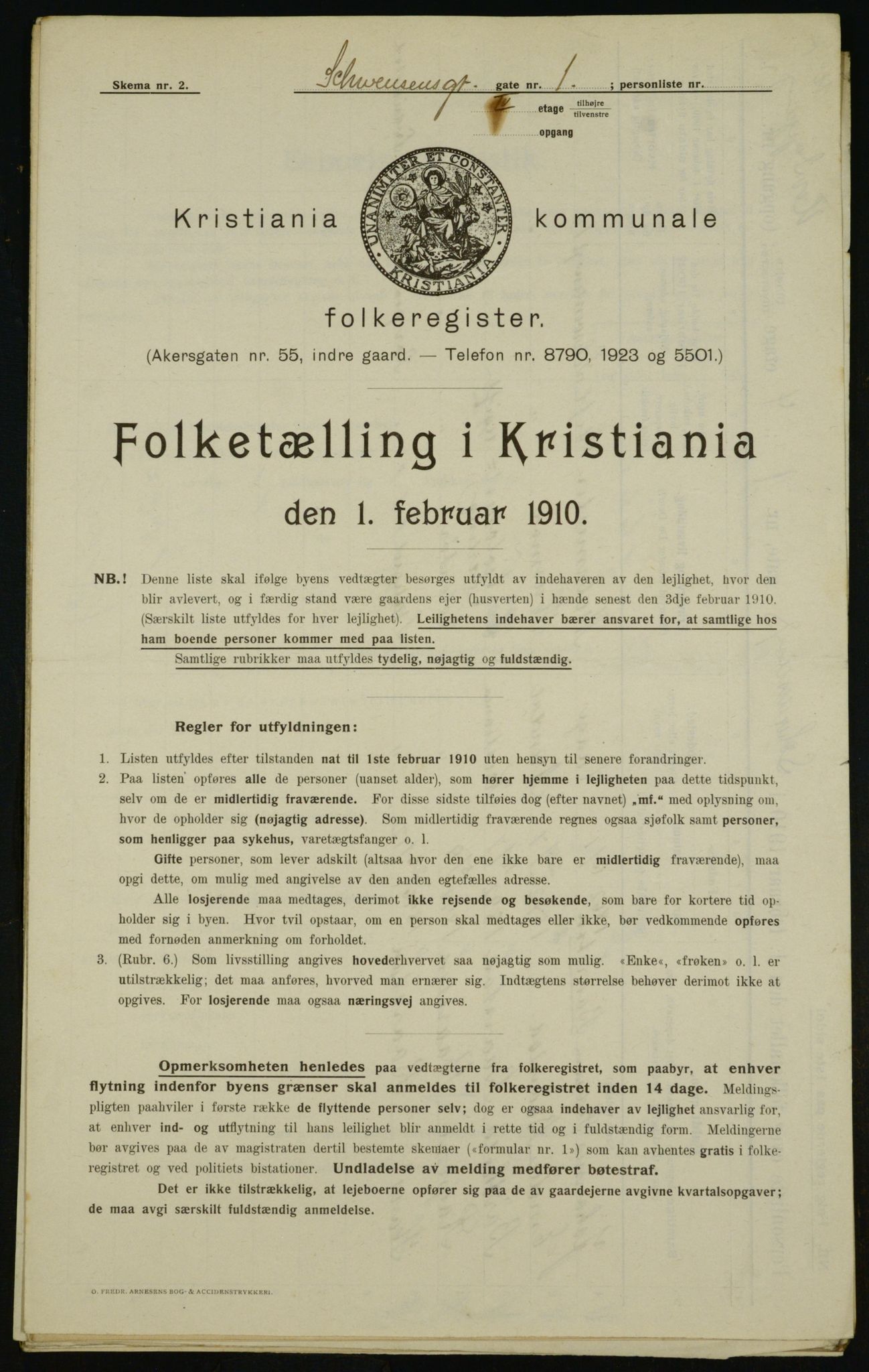 OBA, Municipal Census 1910 for Kristiania, 1910, p. 88525