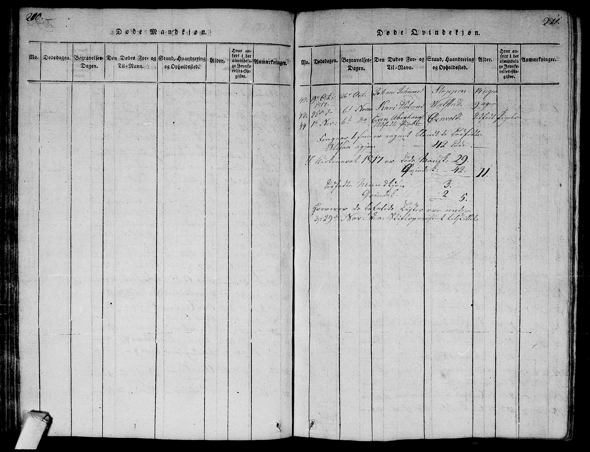 Lier kirkebøker, AV/SAKO-A-230/G/Ga/L0001: Parish register (copy) no. I 1, 1813-1824, p. 210-211