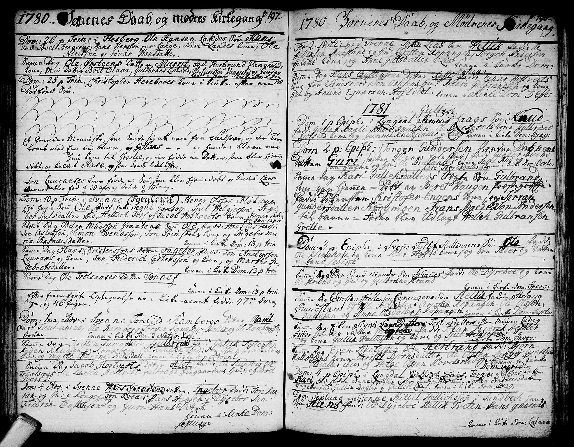 Flesberg kirkebøker, AV/SAKO-A-18/F/Fa/L0003: Parish register (official) no. I 3, 1748-1790, p. 197-198