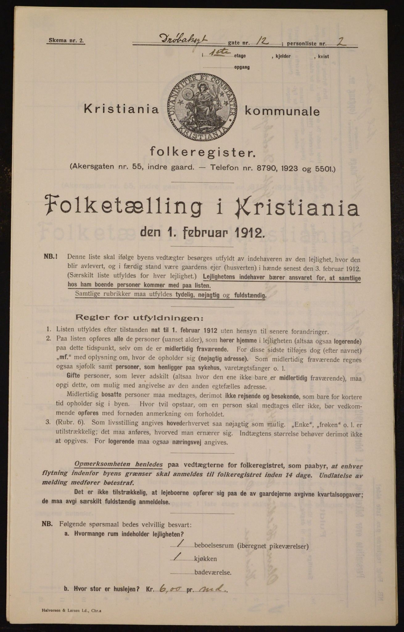 OBA, Municipal Census 1912 for Kristiania, 1912, p. 17348