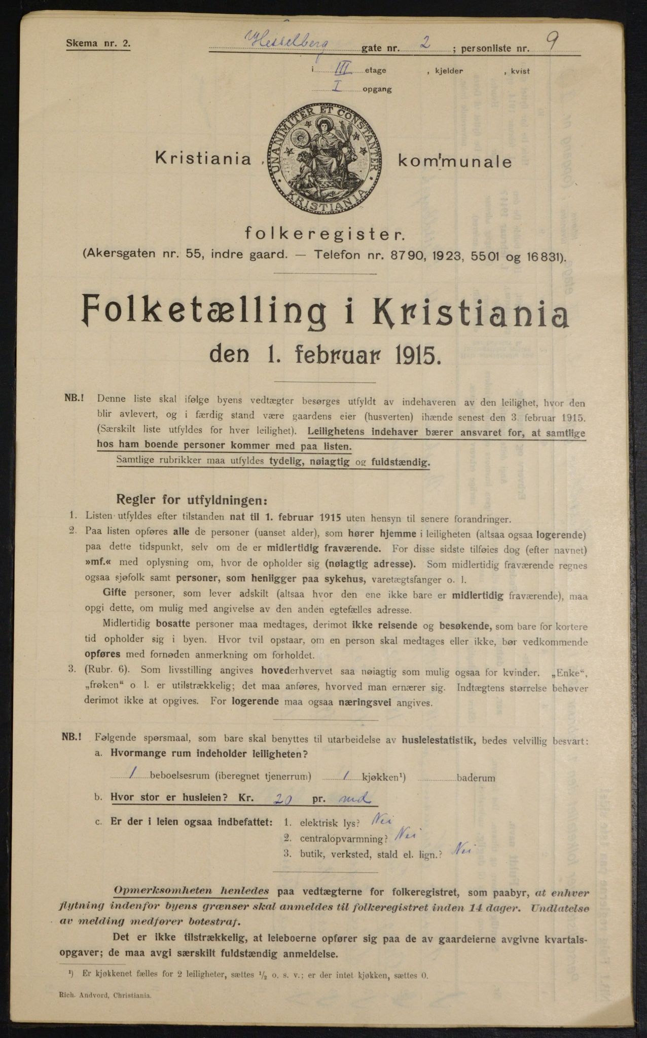 OBA, Municipal Census 1915 for Kristiania, 1915, p. 39455