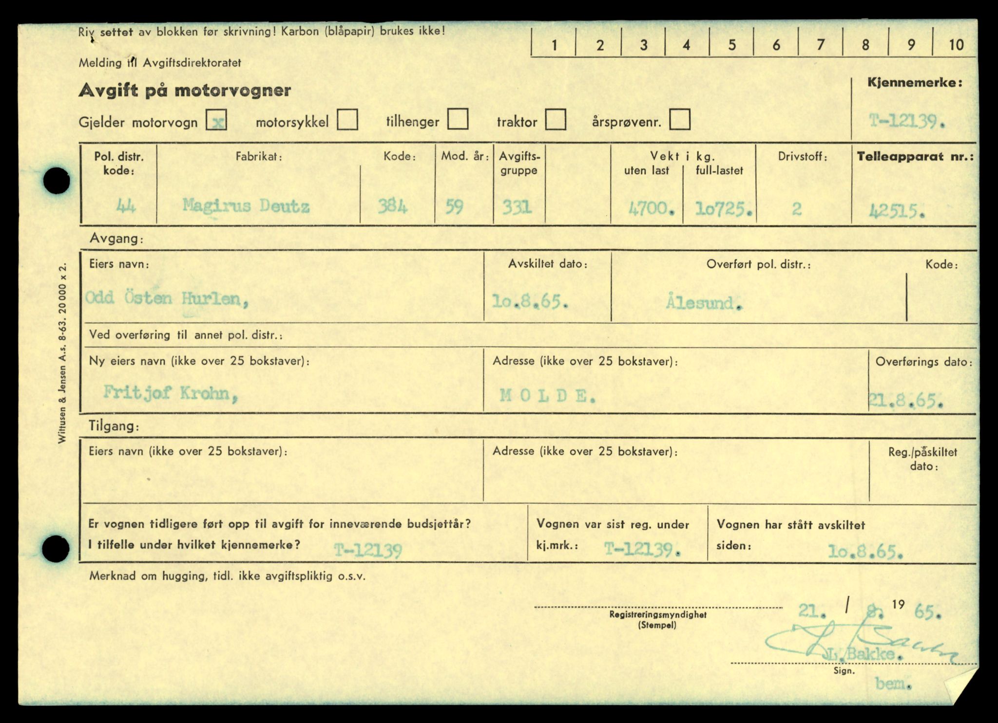 Møre og Romsdal vegkontor - Ålesund trafikkstasjon, AV/SAT-A-4099/F/Fe/L0032: Registreringskort for kjøretøy T 11997 - T 12149, 1927-1998, p. 3537