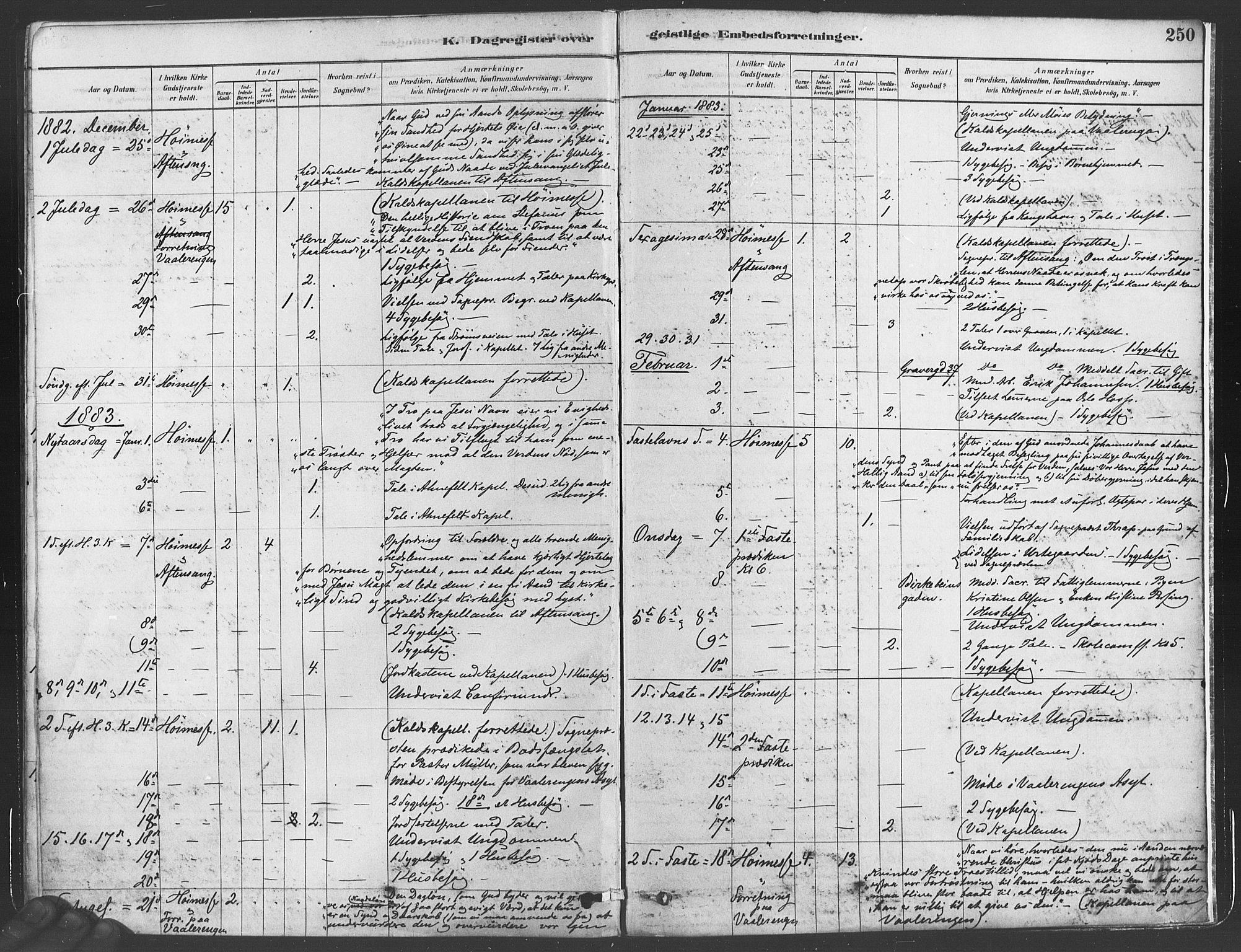 Gamlebyen prestekontor Kirkebøker, AV/SAO-A-10884/F/Fa/L0005: Parish register (official) no. 5, 1878-1889, p. 250