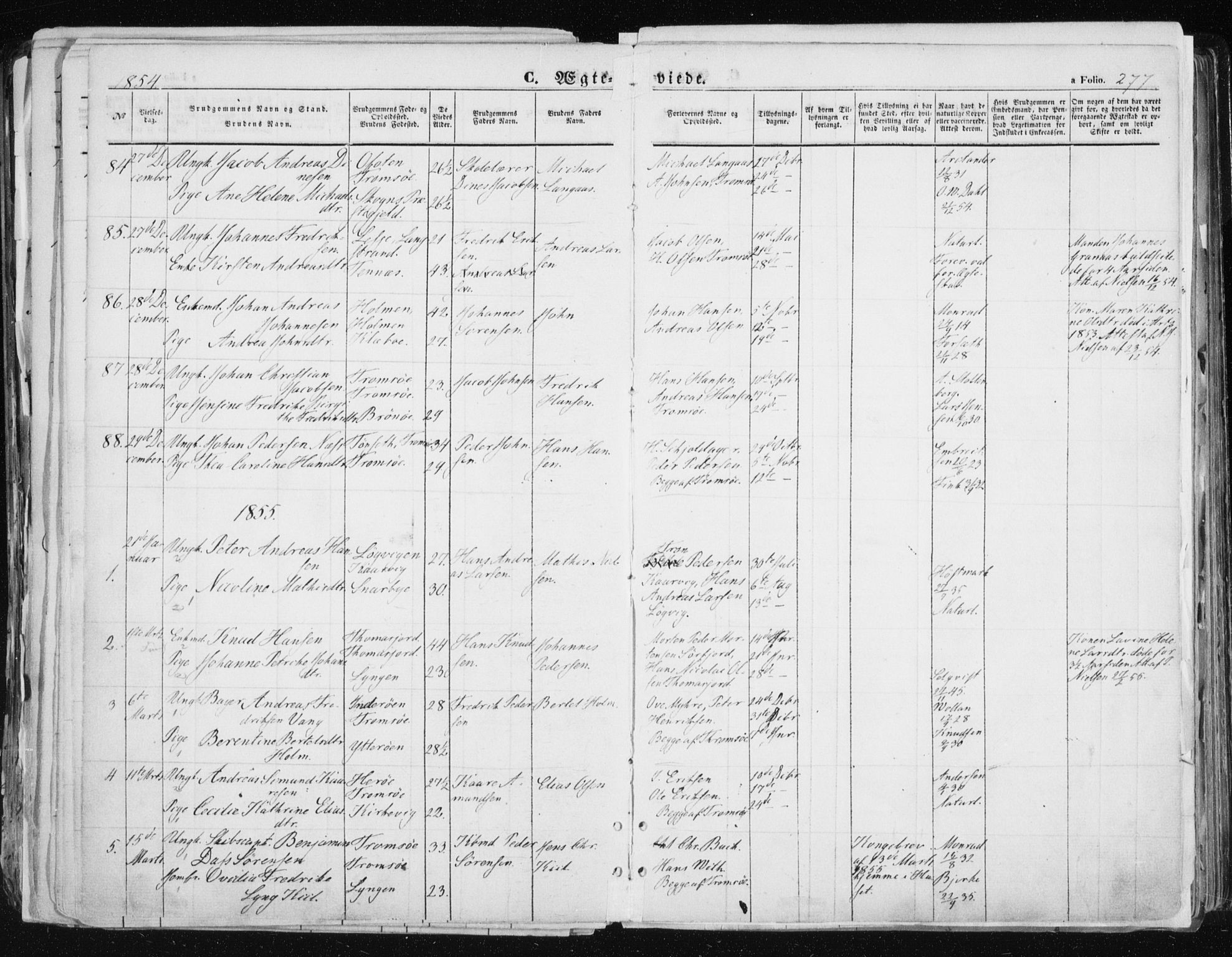 Tromsø sokneprestkontor/stiftsprosti/domprosti, SATØ/S-1343/G/Ga/L0010kirke: Parish register (official) no. 10, 1848-1855, p. 277