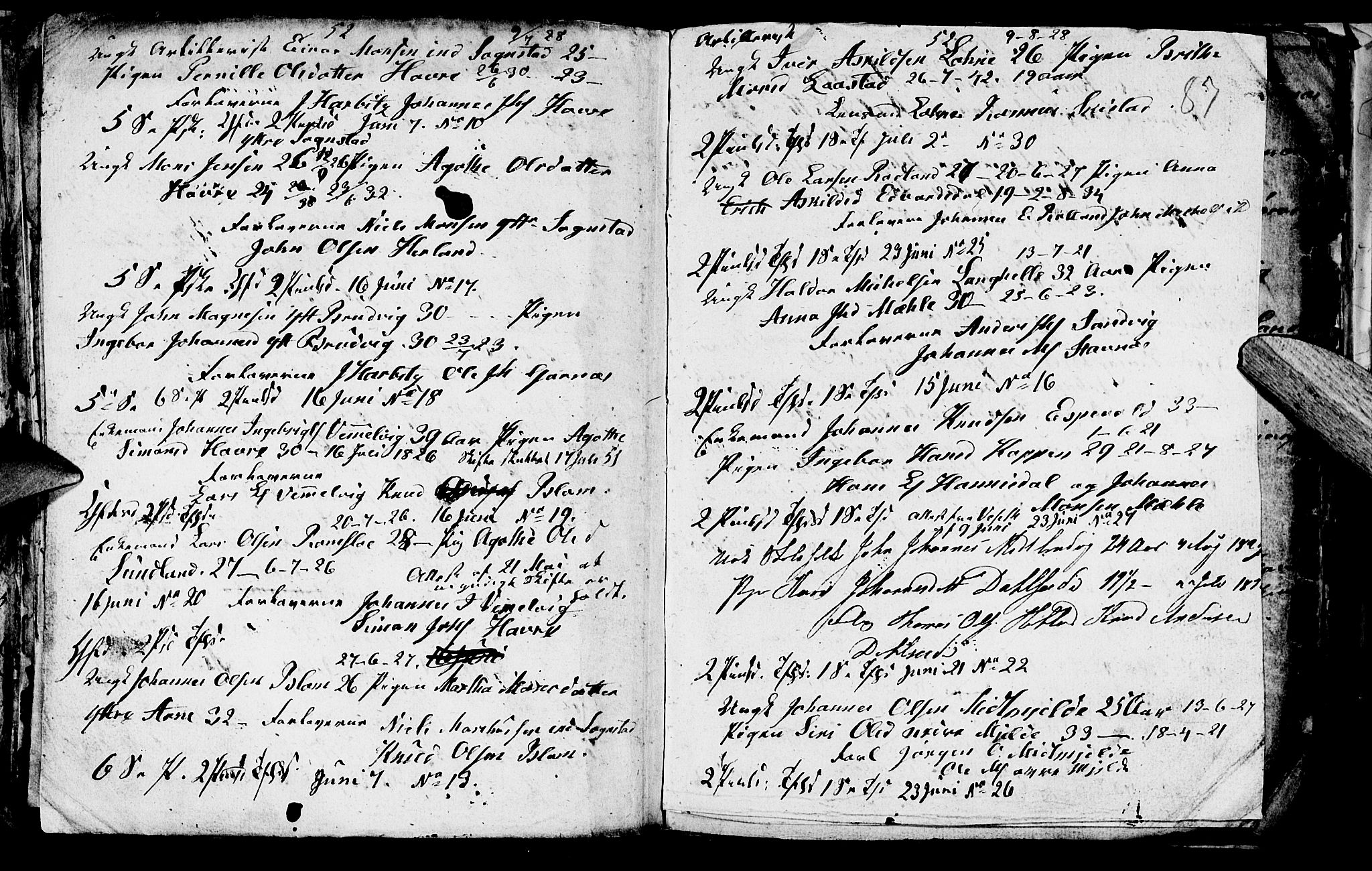 Haus sokneprestembete, SAB/A-75601/H/Hab: Parish register (copy) no. A 1, 1830-1855, p. 87